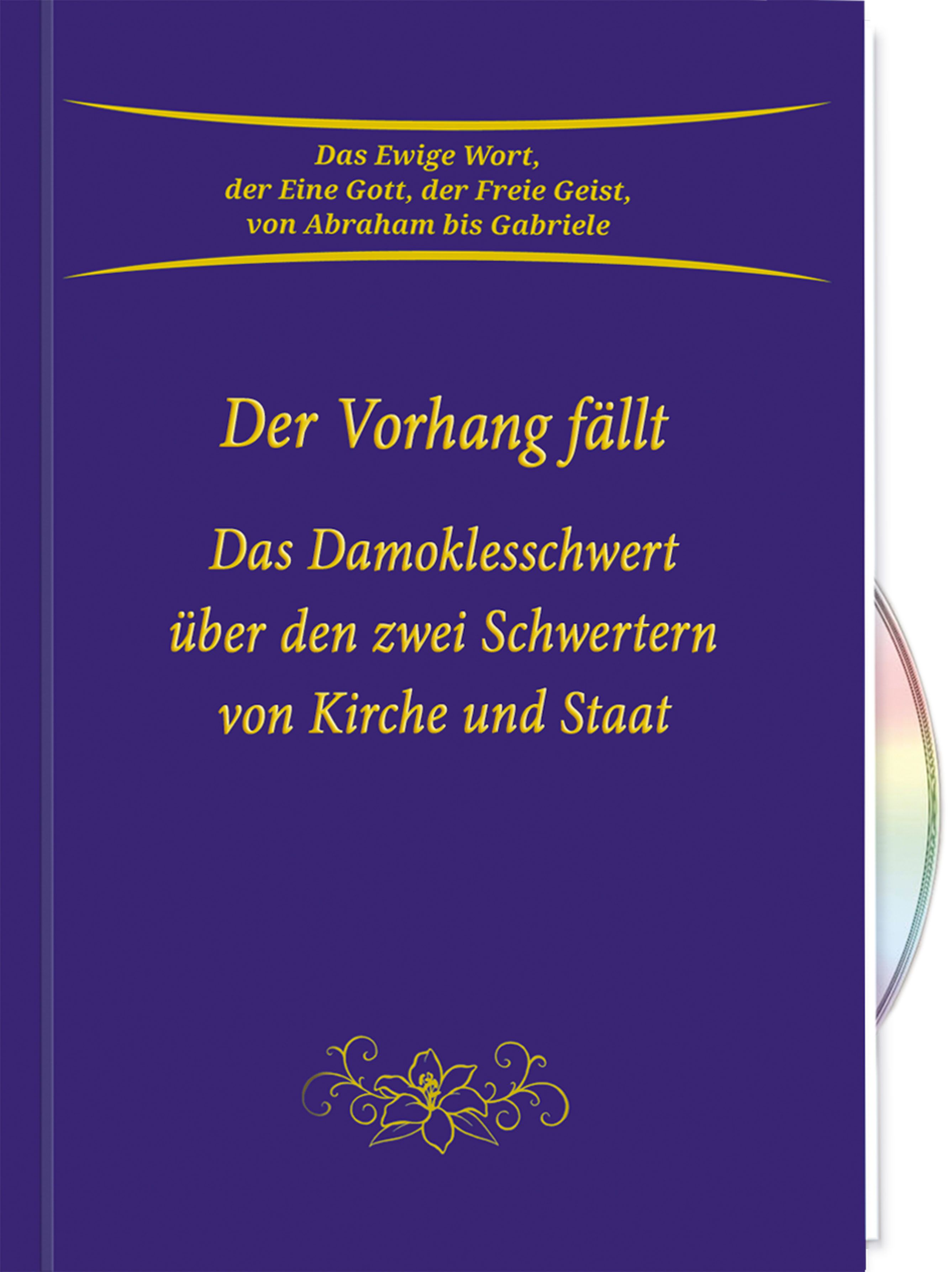 Buch mit dem Titel "Der Vorhang fällt". Aufschrift in Gold auf blauem Hintergrund. Enthält eine CD.