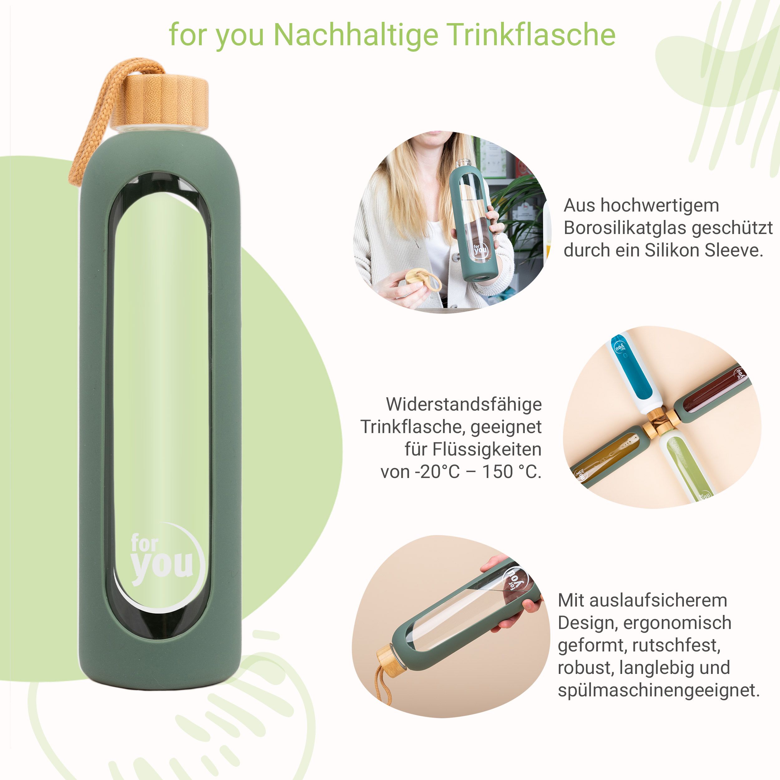 for you Nachhaltige Trinkflasche Doppelpack