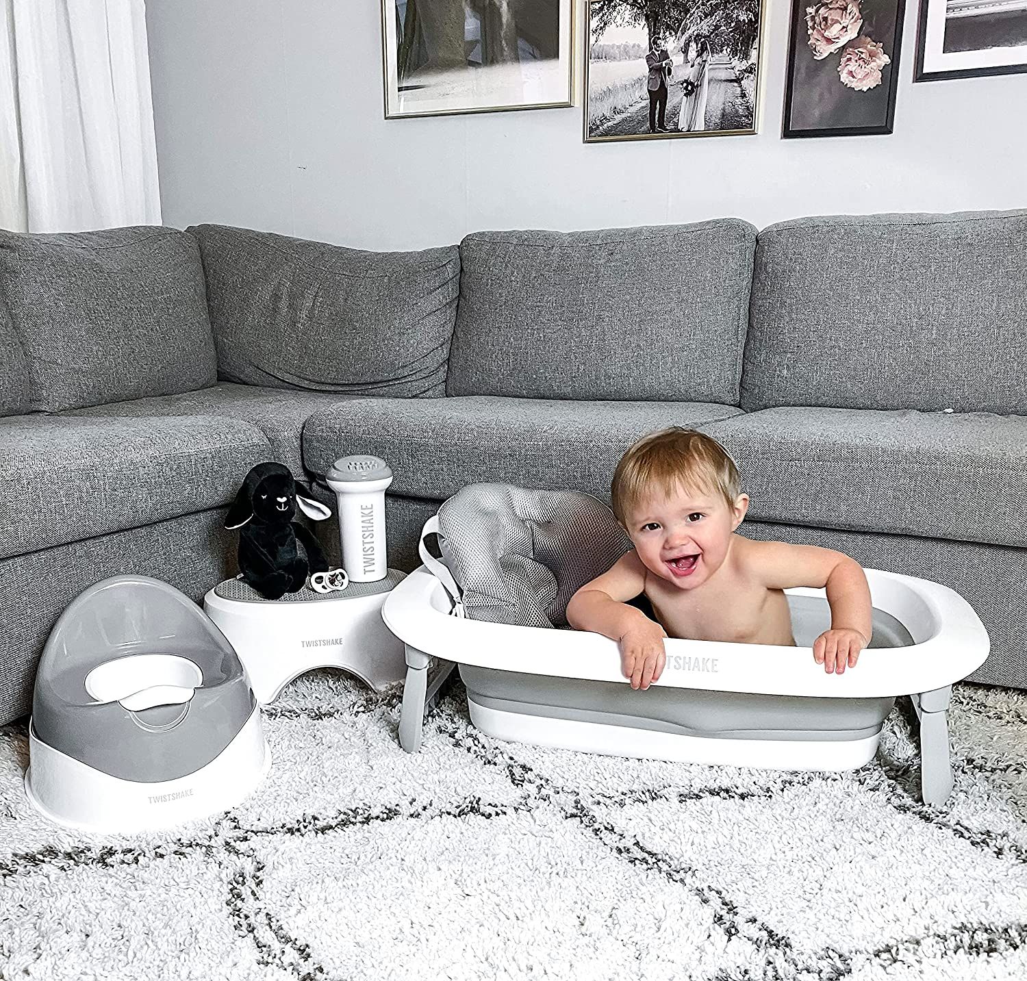Twistshake Rutschfestes Baby-Badekissen für Neugeborene | Weiche und faltbare Duschkissen