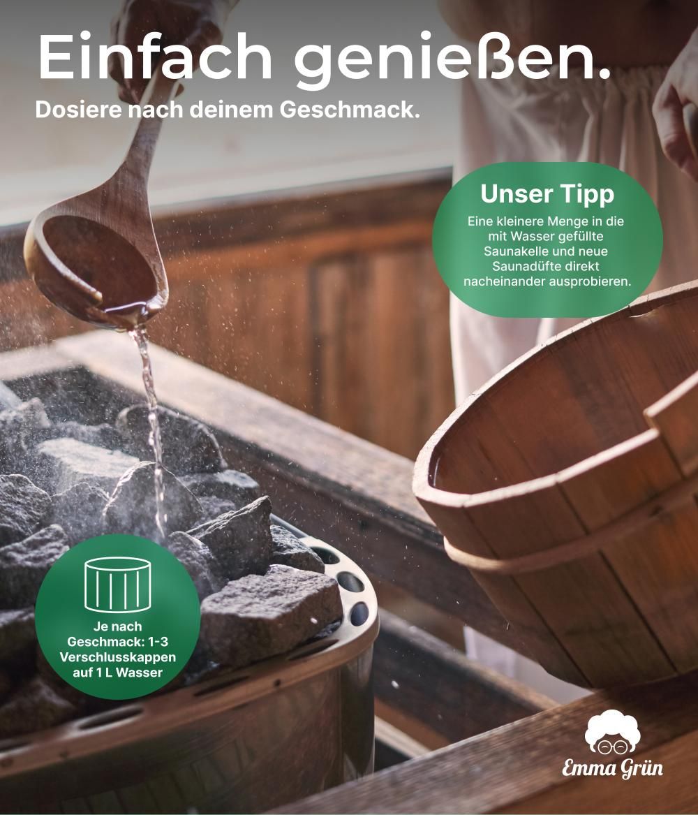 Emma Grün® Bio Saunaaufguss Set mit Bergwald Echo, Frische Brise & Zitrus Garten