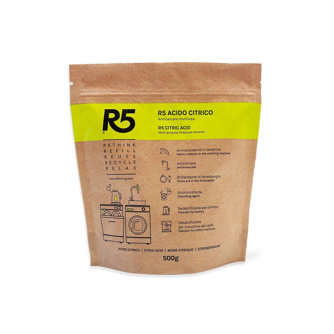 R5 Zitronensäure, 500g Beutel. Vielzweckreiniger für Haushalt und Waschmaschinen.