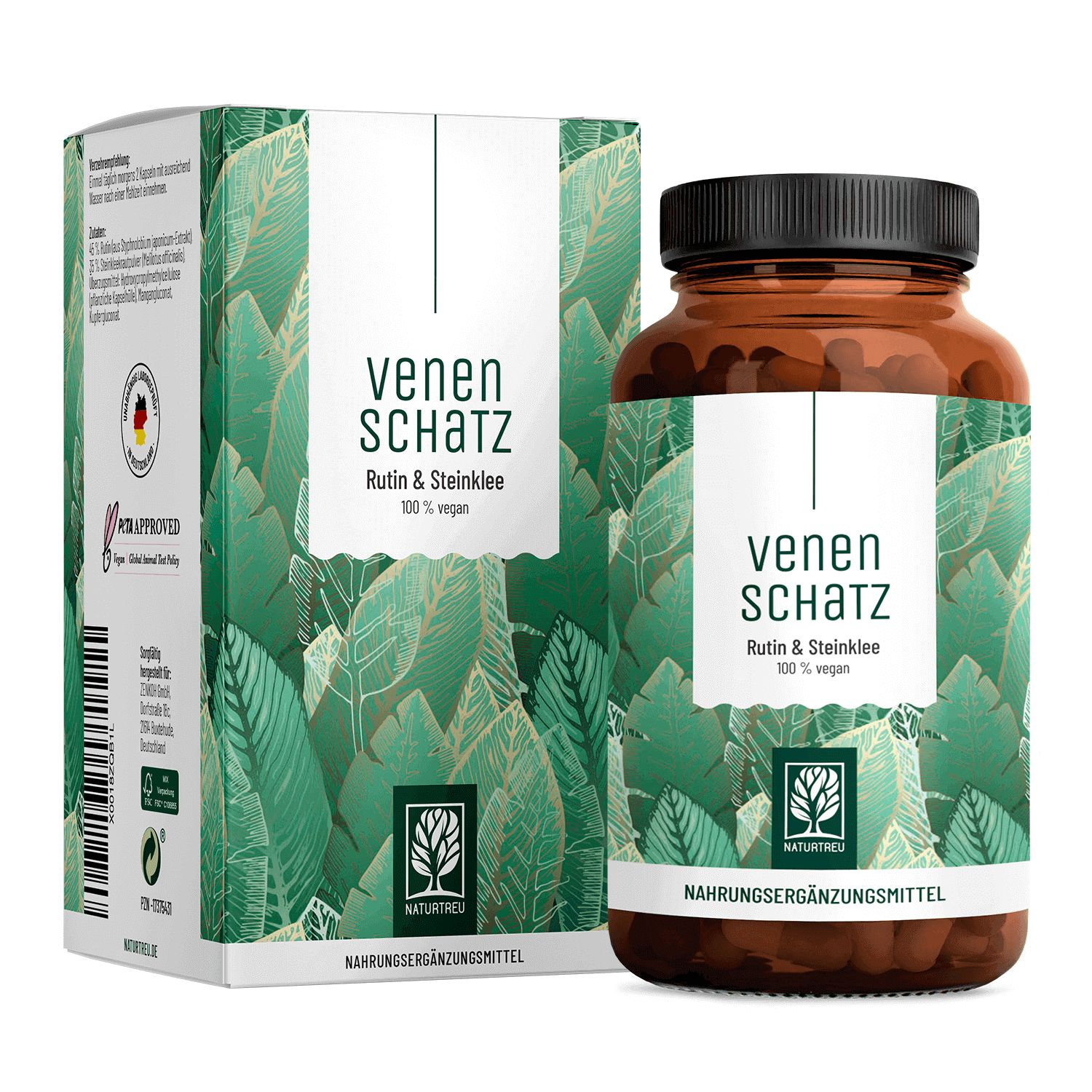 Rutin & Steinklee Komplex hochdosiert & vegan - Venenschatz - NATURTREU®