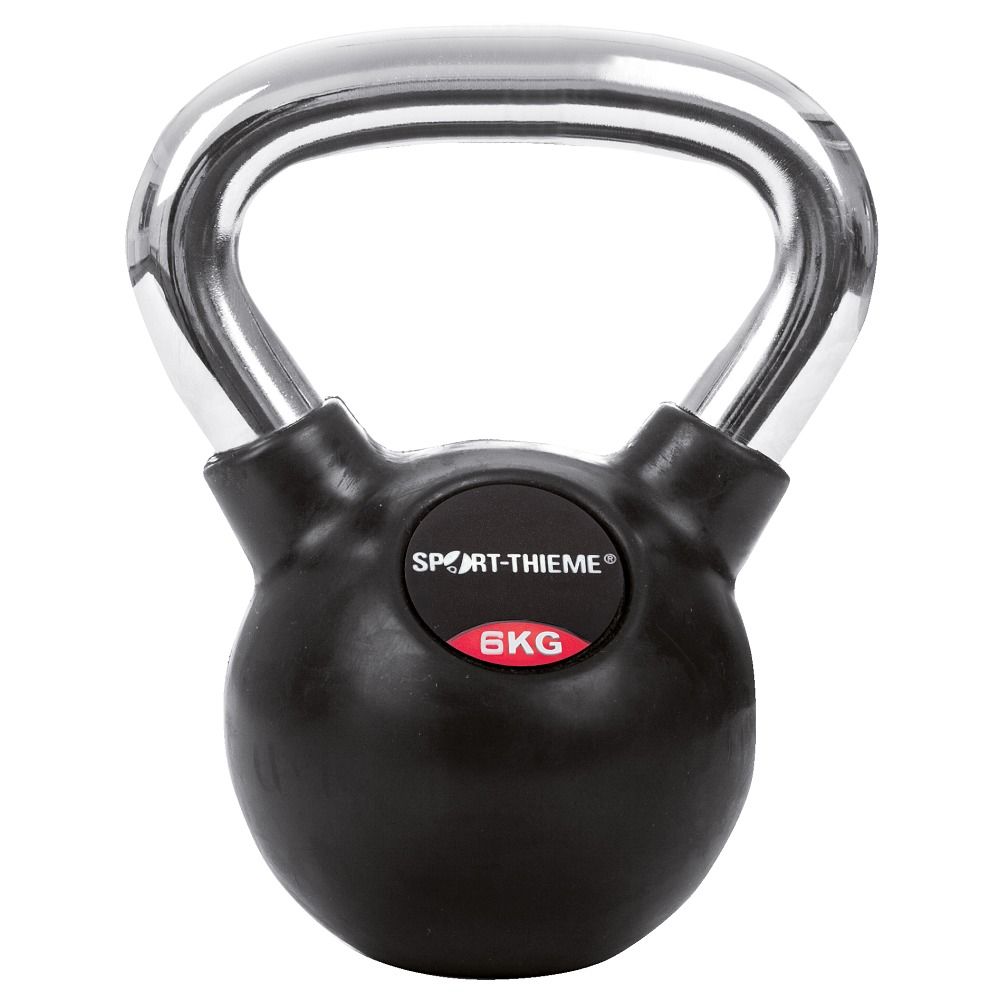 Sport-Thieme Kettlebell Gummiert mit glattem Chrom-Griff 1 St