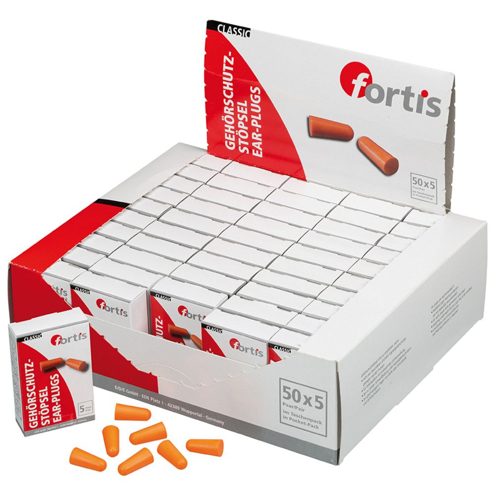 fortis Gehörschutzstöpsel, Taschenpackung mit 5 Paar