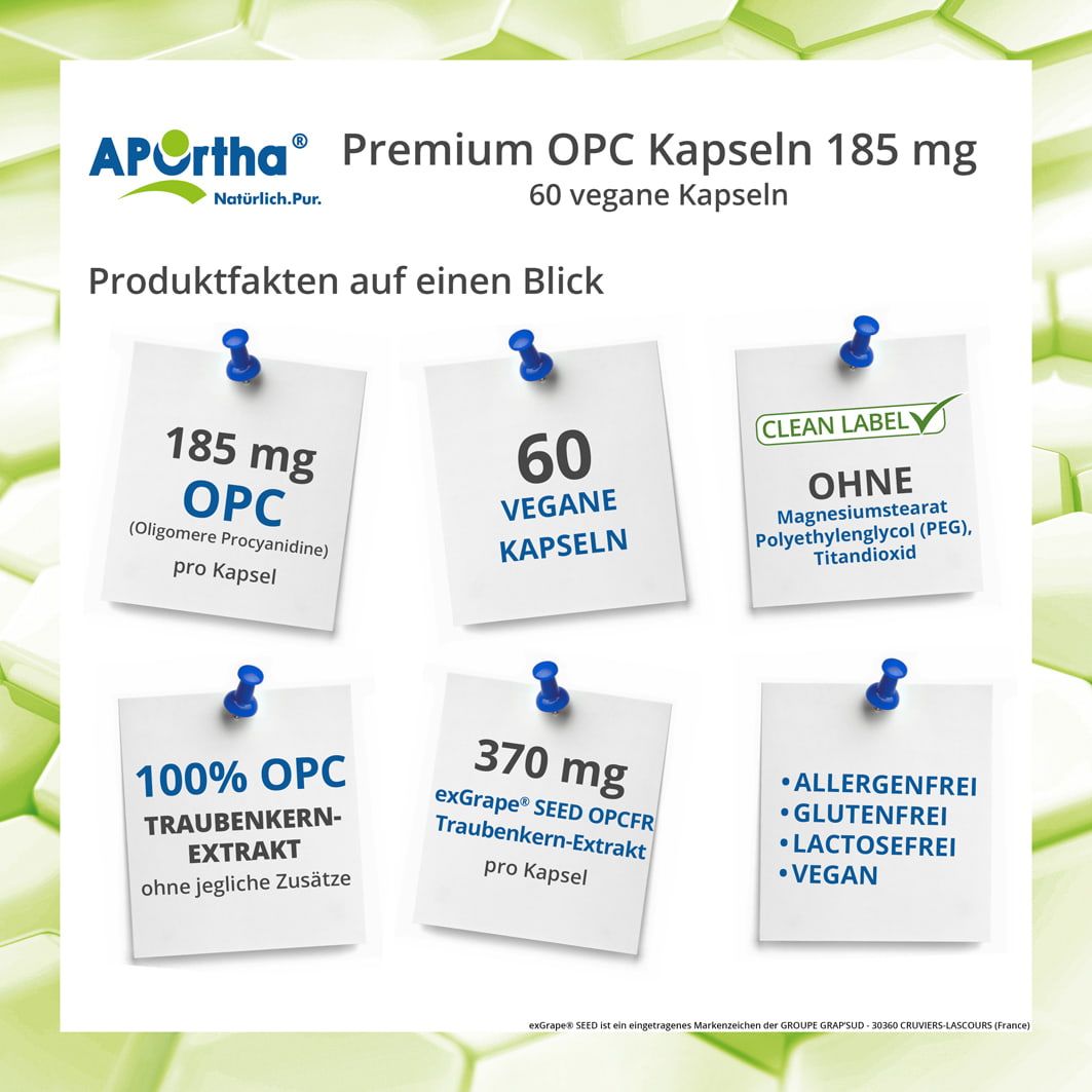 APOrtha® Premium OPC Traubenkernextrakt-Kapseln 185 mg 60 St Kapseln