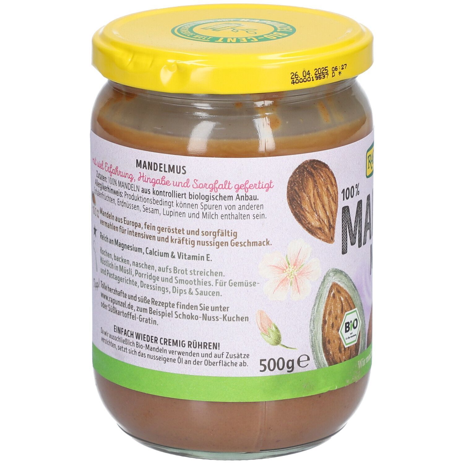 Rapunzel Bio Mandelmus 500 g Creme