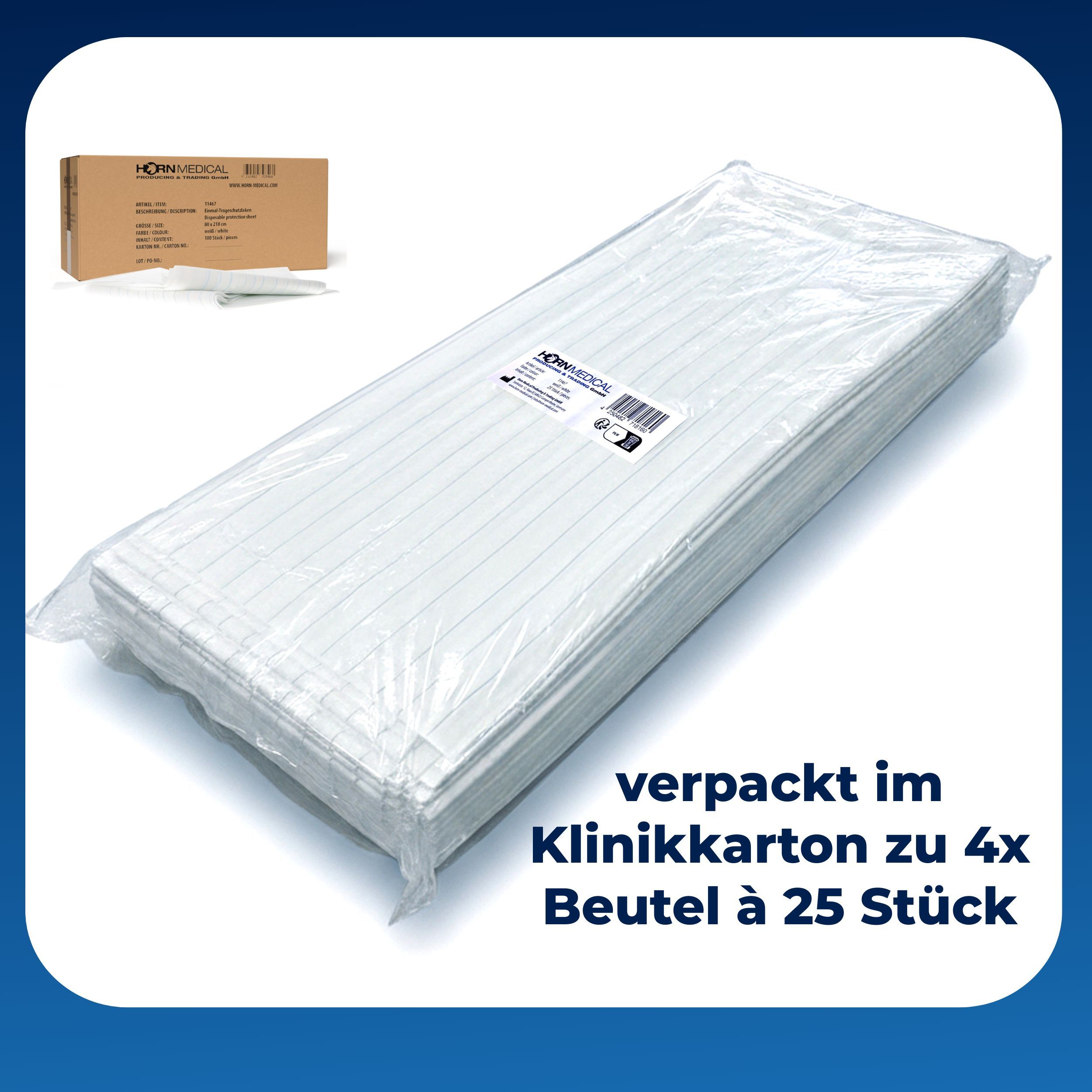 Horn Medical Einweg Trage-Laken 80 x 210cm