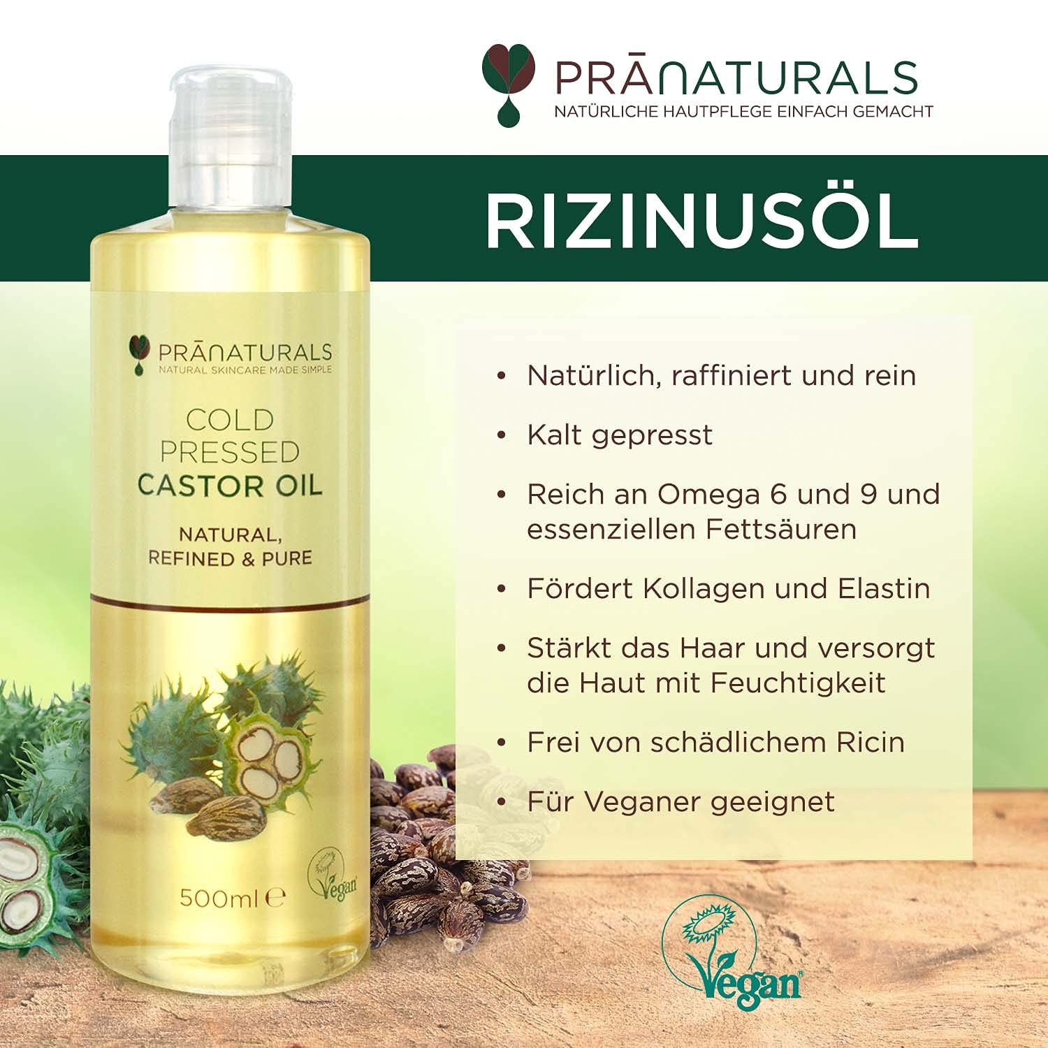 PraNaturals kaltgepresstes Rizinusöl