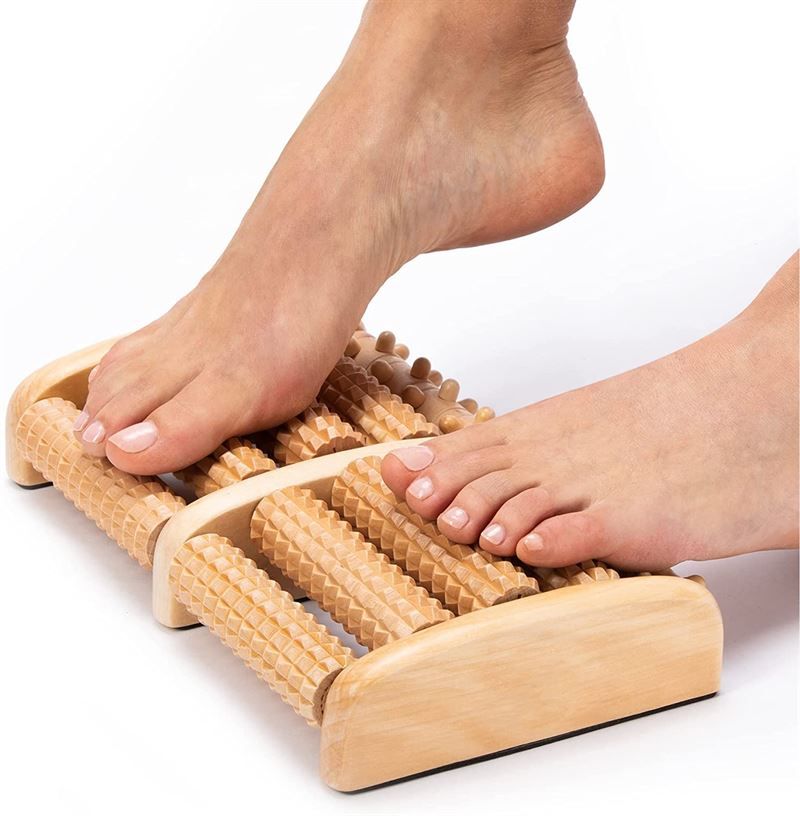 Fußmassagerolle aus Holz - 2x5 Rollen
