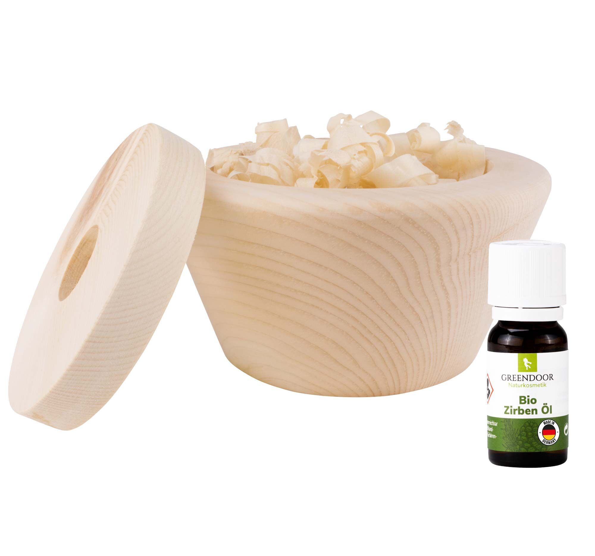 GREENDOOR Zirben Set Bowl mit Bio Zirbenöl.