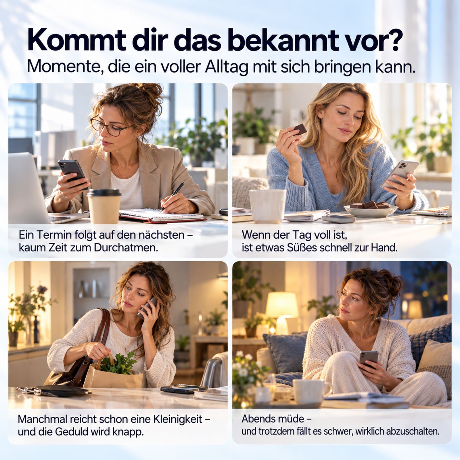 Zutatenliste für SonneSee Cortisol Balance: Ashwagandha, L-Theanin, Rhodiola, etc.