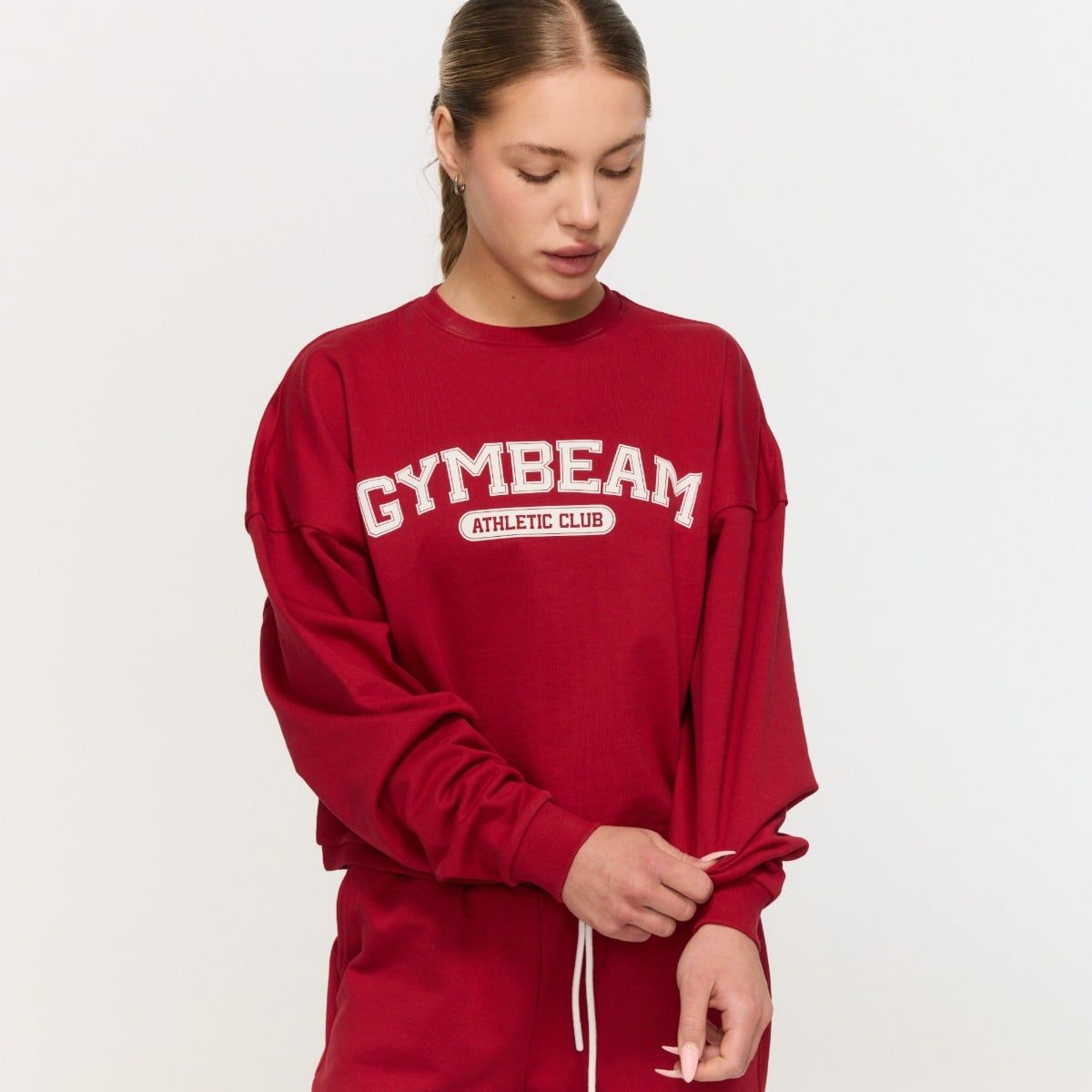 GymBeam Sweatshirt Damen Regular ohne Kapuze Varsity Rot 1 St