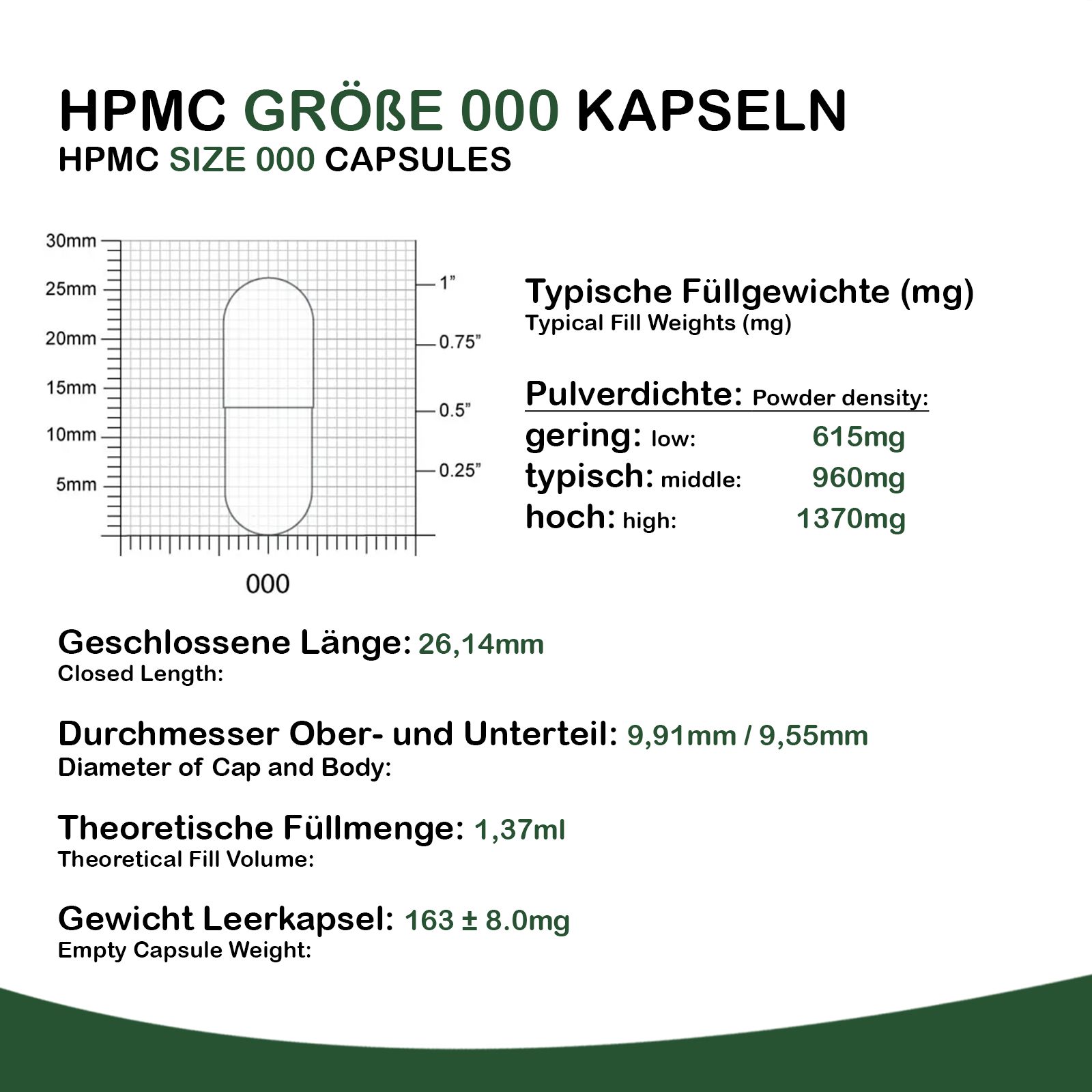 SHROOMY Leerkapseln Größe 000 verbunden