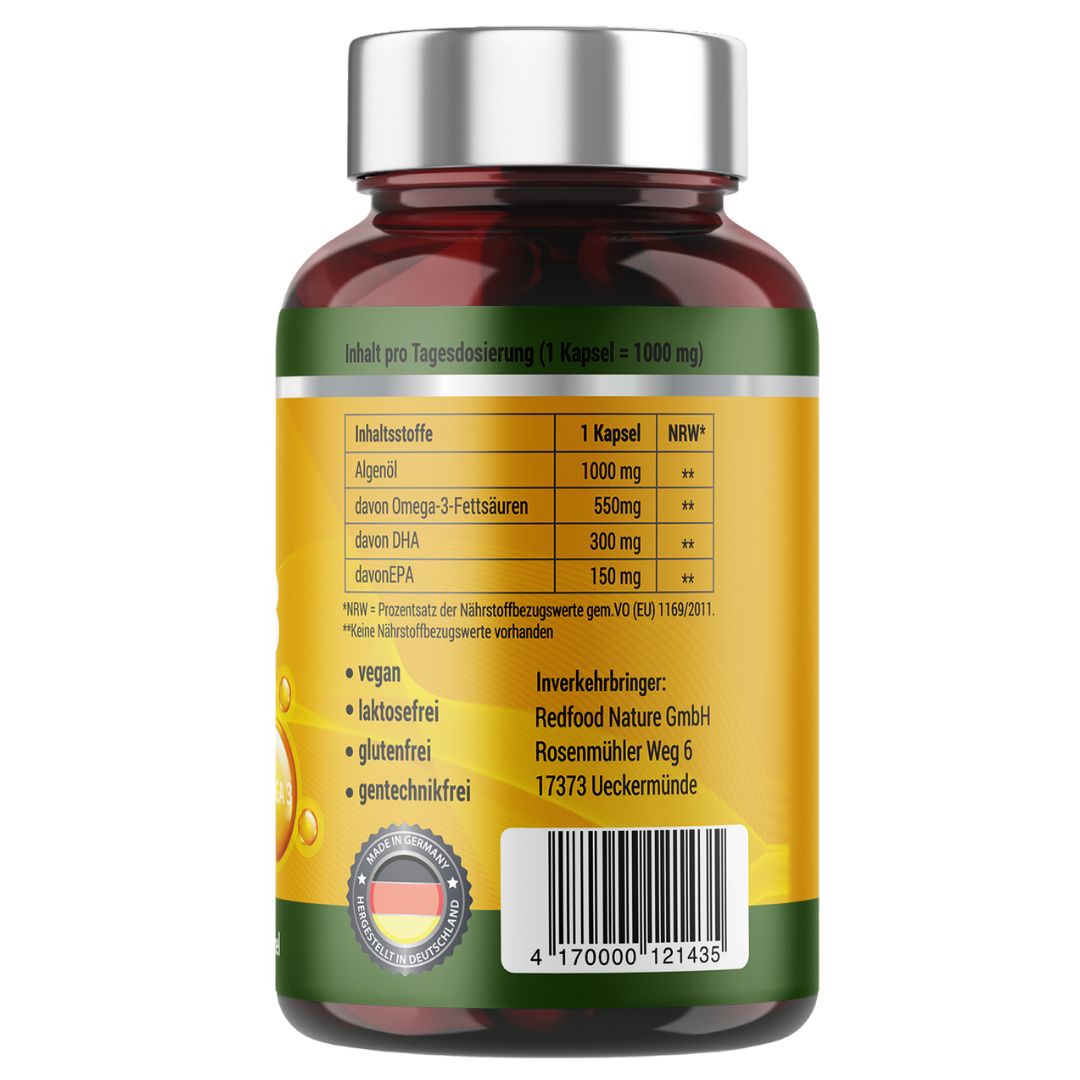 Redfood® Omega-3 Algenöl Kapseln 1 g