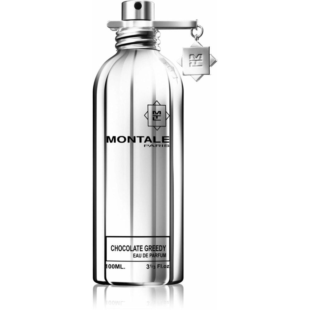 Montale Chocolate Greedy Eau de Parfum Spray in silberner Flasche.