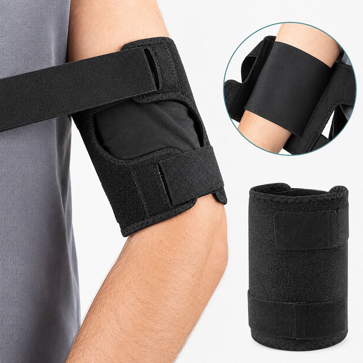 COOL-i Bizeps Kompressionsbandage, verstellbare Oberarmmanschette aus Neopren für Sport & Alltag 1 Pc