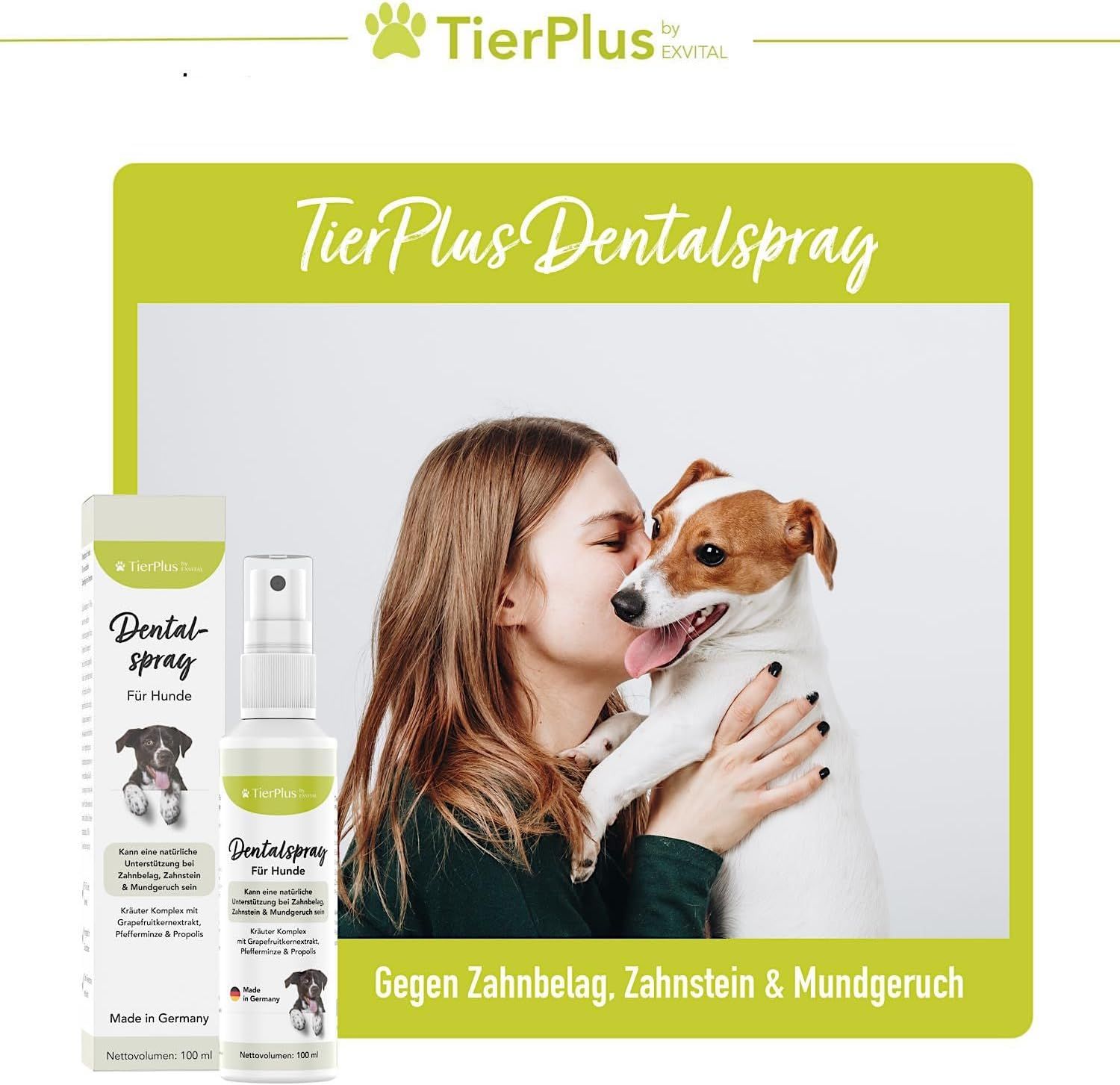 EXVital® Dentalspray für Hunde gegen Zahnbelag Zahnstein & Mundgeruch