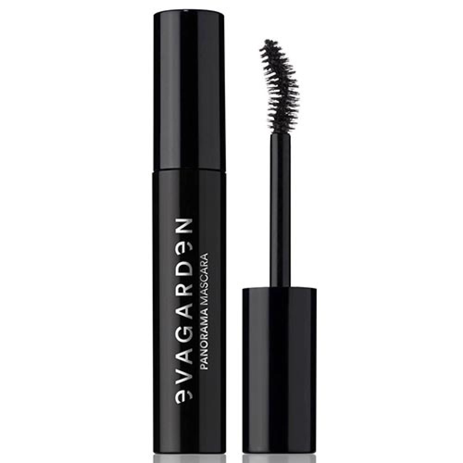 Schwarze Mascara-Tube mit Bürste. Aufschrift: EVAGARDEN Panorama Mascara.