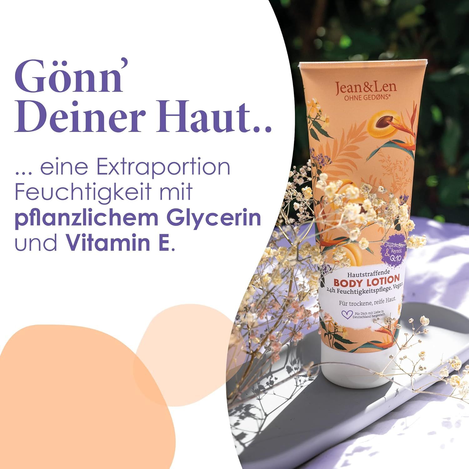 Jean & Len Hautstraffende Body Lotion Aprikosenkernöl & Q10