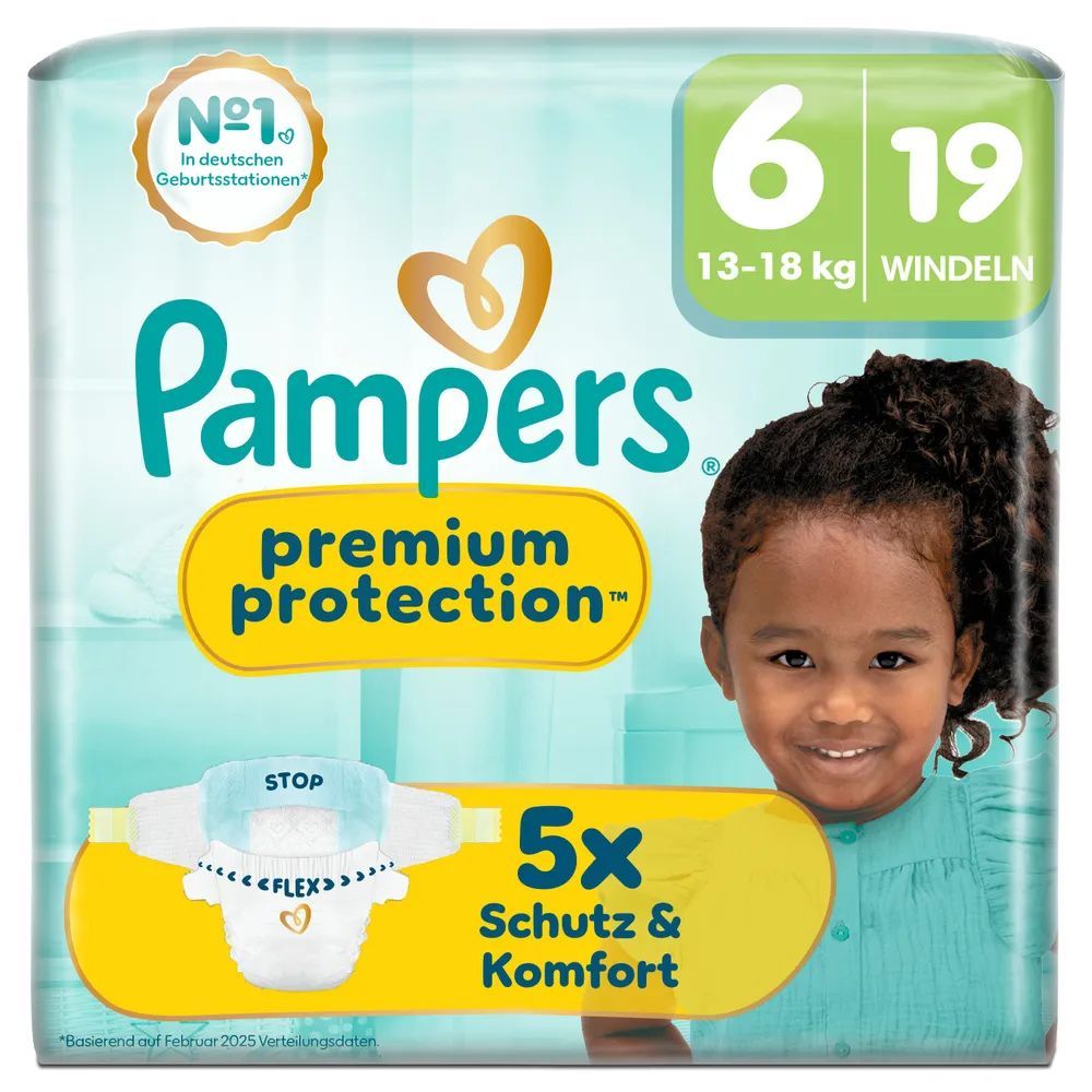 Pampers Premium Protection Gr.6 Extra Large 13-18kg Windeln Singlepack 19 St