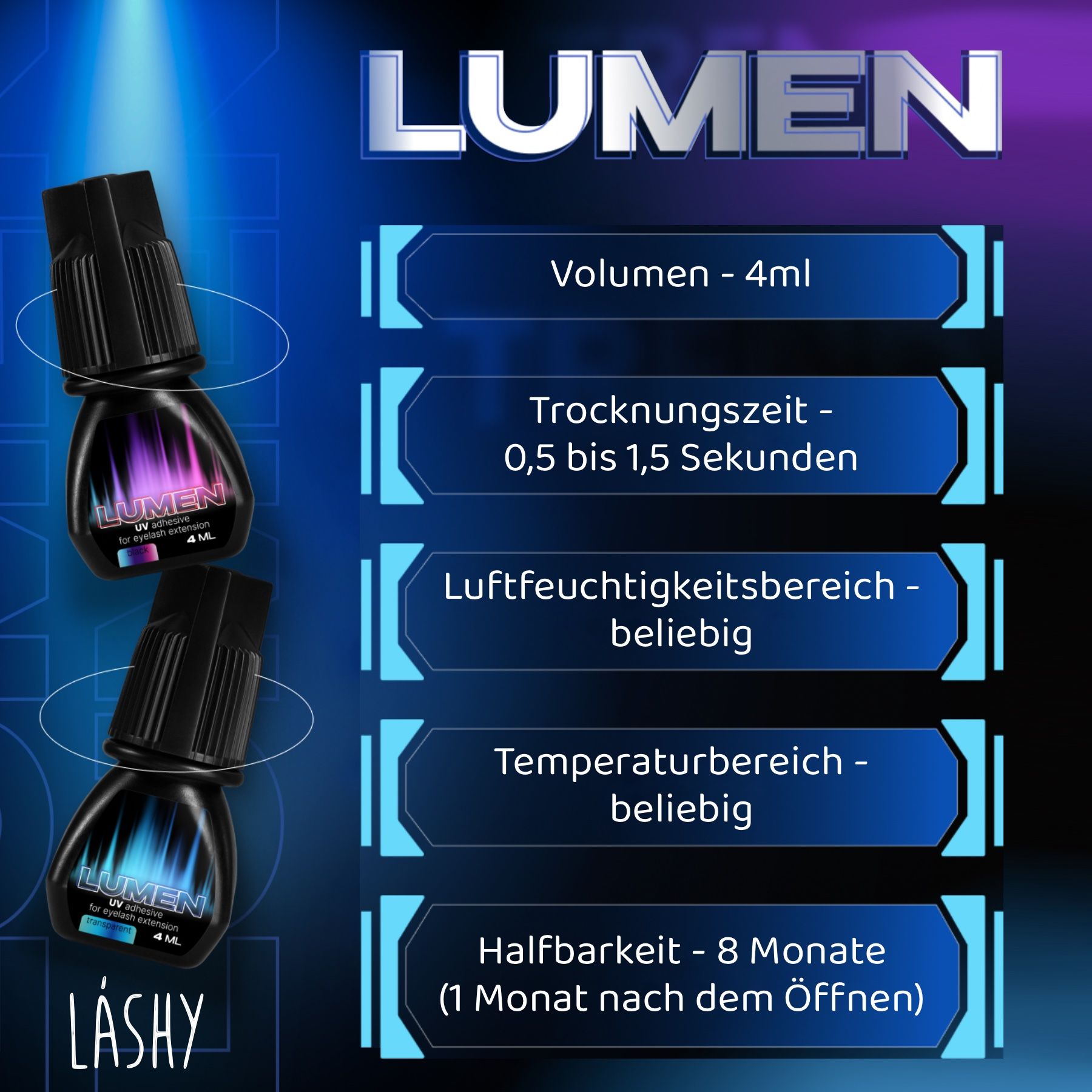 Lovely UV Kleber Wimpernkleber für Wimpernverlängerung Lash Extension Glue Transparent