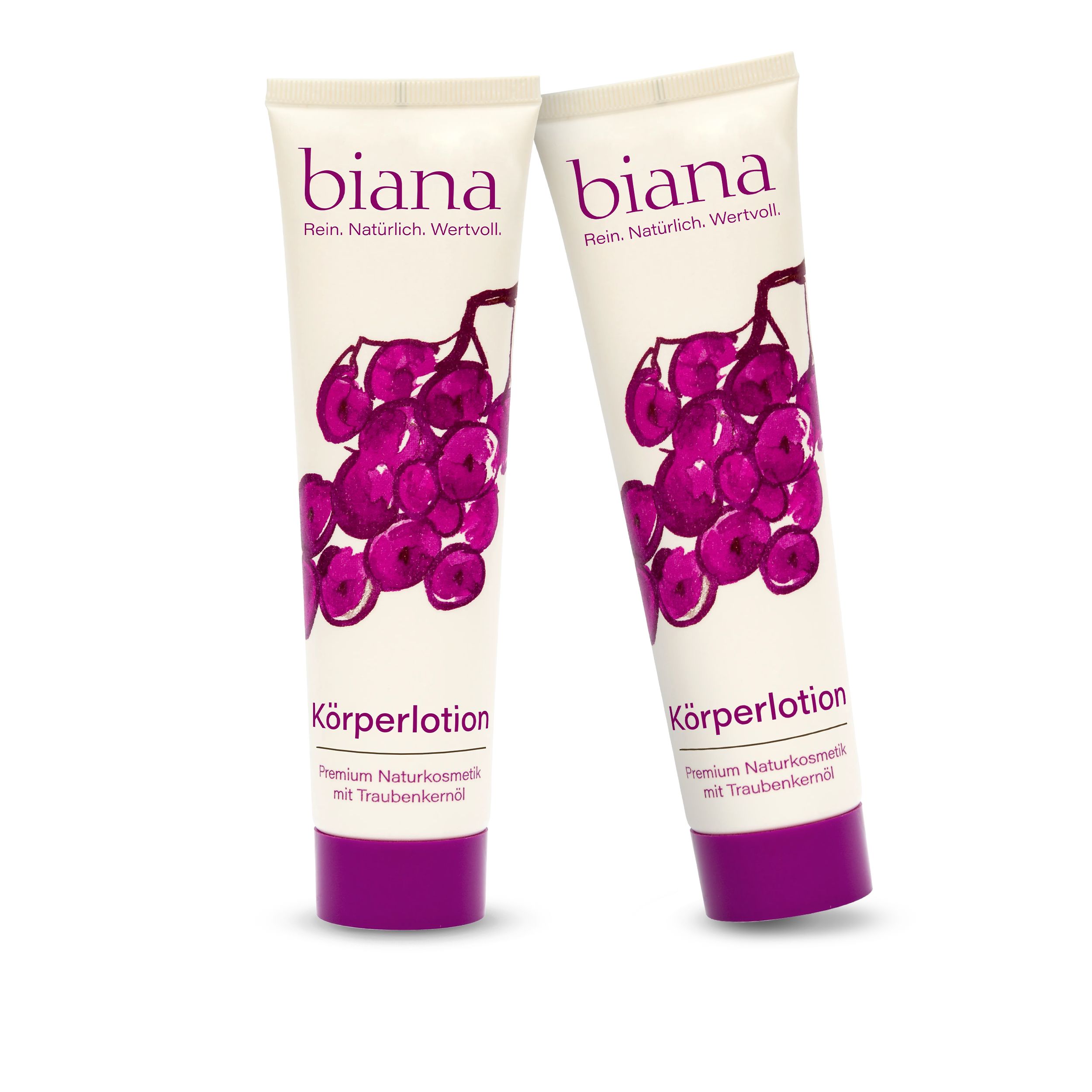 biana Körperlotion – Premium Naturkosmetik mit Traubenkernöl 2x100 ml Lotion