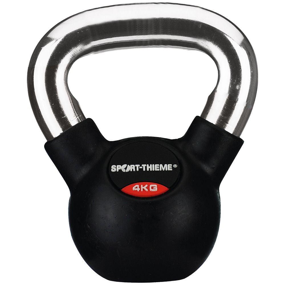 Sport-Thieme Kettlebell Gummiert mit glattem Chrom-Griff 1 St