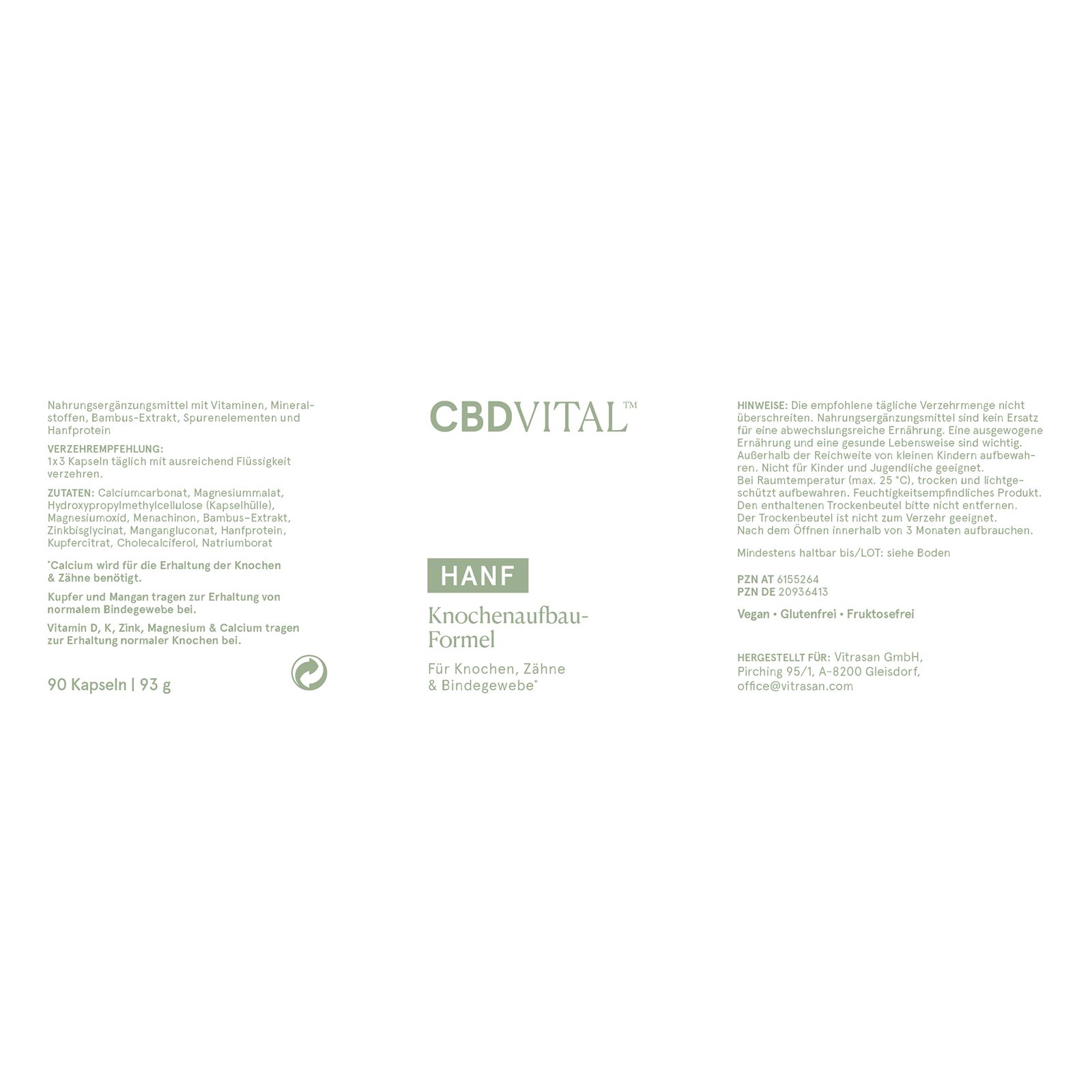 CBD VITAL Hanf Knochenaufbau Formel Angebot