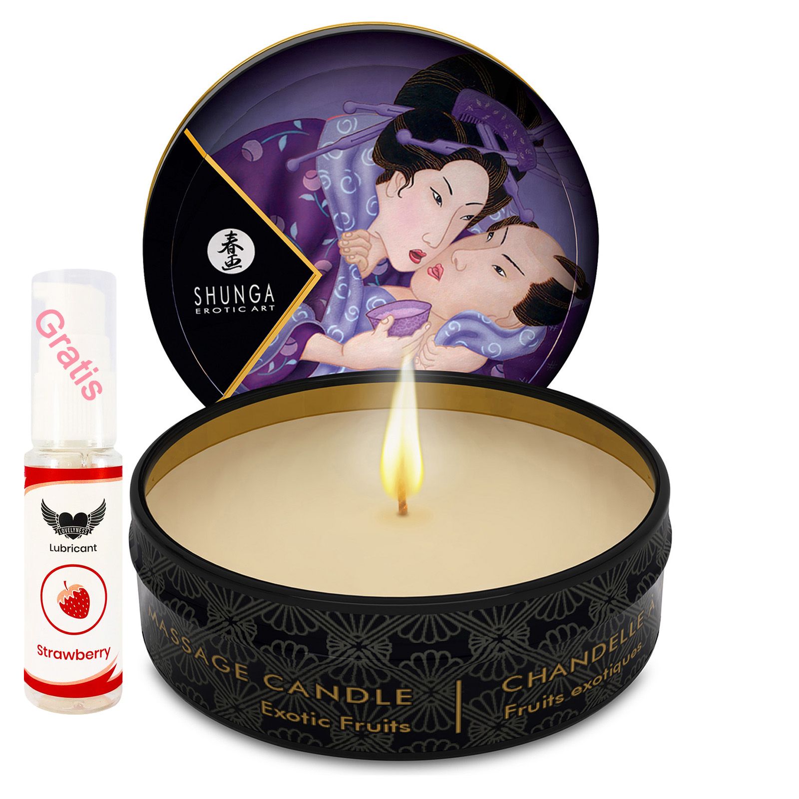 Shunga - Massagekerze mit Aroma exotic Fruits