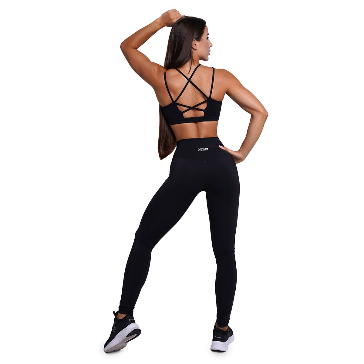 GymBeam Leggings Damen mit hoher Taille und elastischem Material, Schwarz