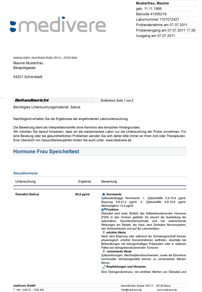 medivere Labordiagnostik Hormonprofil Frau