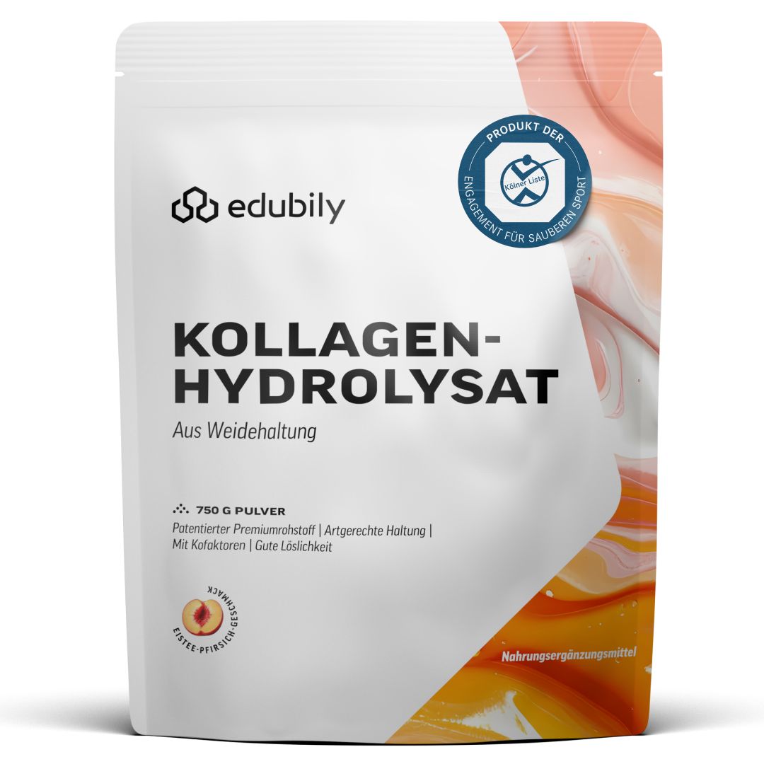 edubily® Kollagen-Hydrolysat Pulver aus Weidehaltung Eistee-Pfirsich 750 g