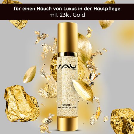 RAU Cosmetics Golden Hyaluron Anti Aging Gel mit 23kt Gold & Hyaluronsäure Luxus für die Haut