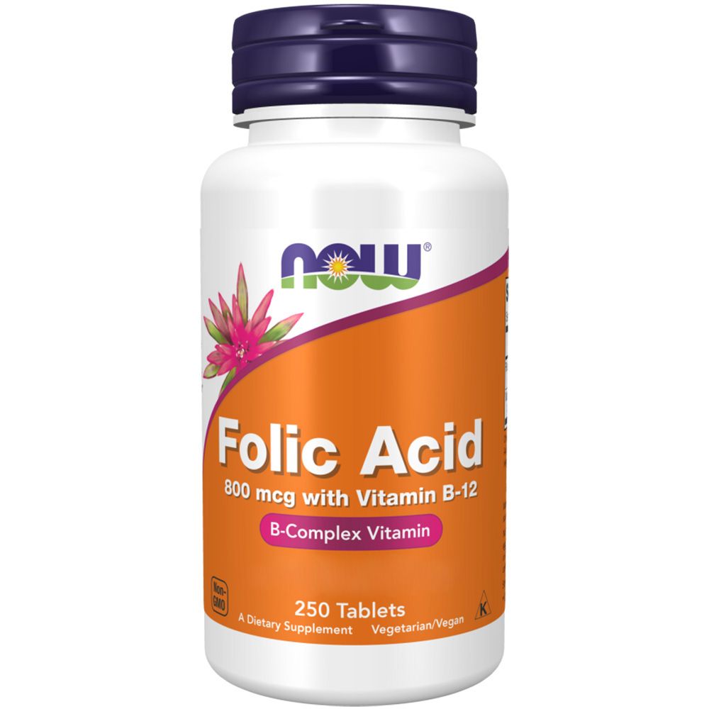Now Foods, Folic Acid (Folsäure), 800 mcg, vegane Tabletten