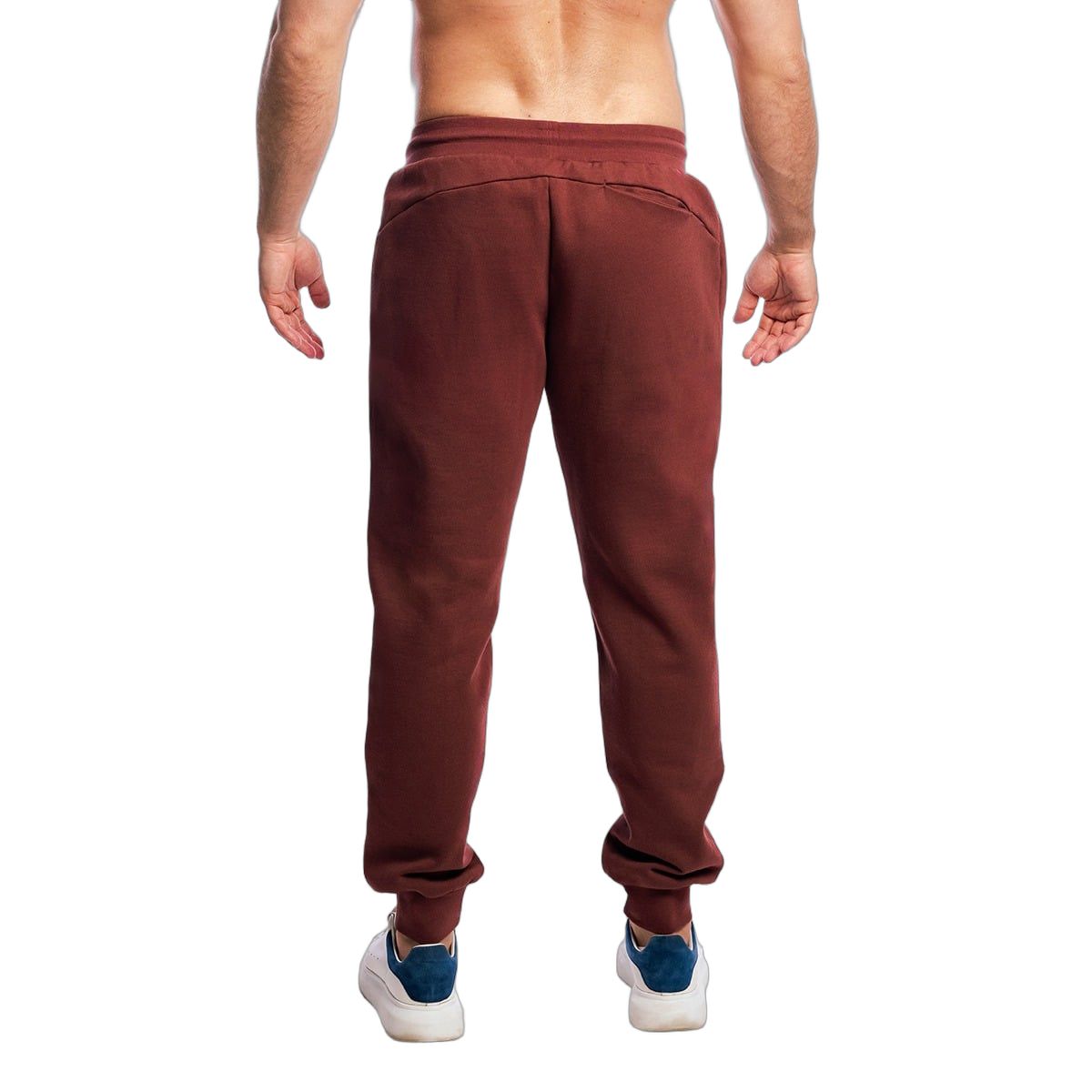 GymBeam Jogginghose Herren oversized mit Kordelzug und Taschen in Cherrywood