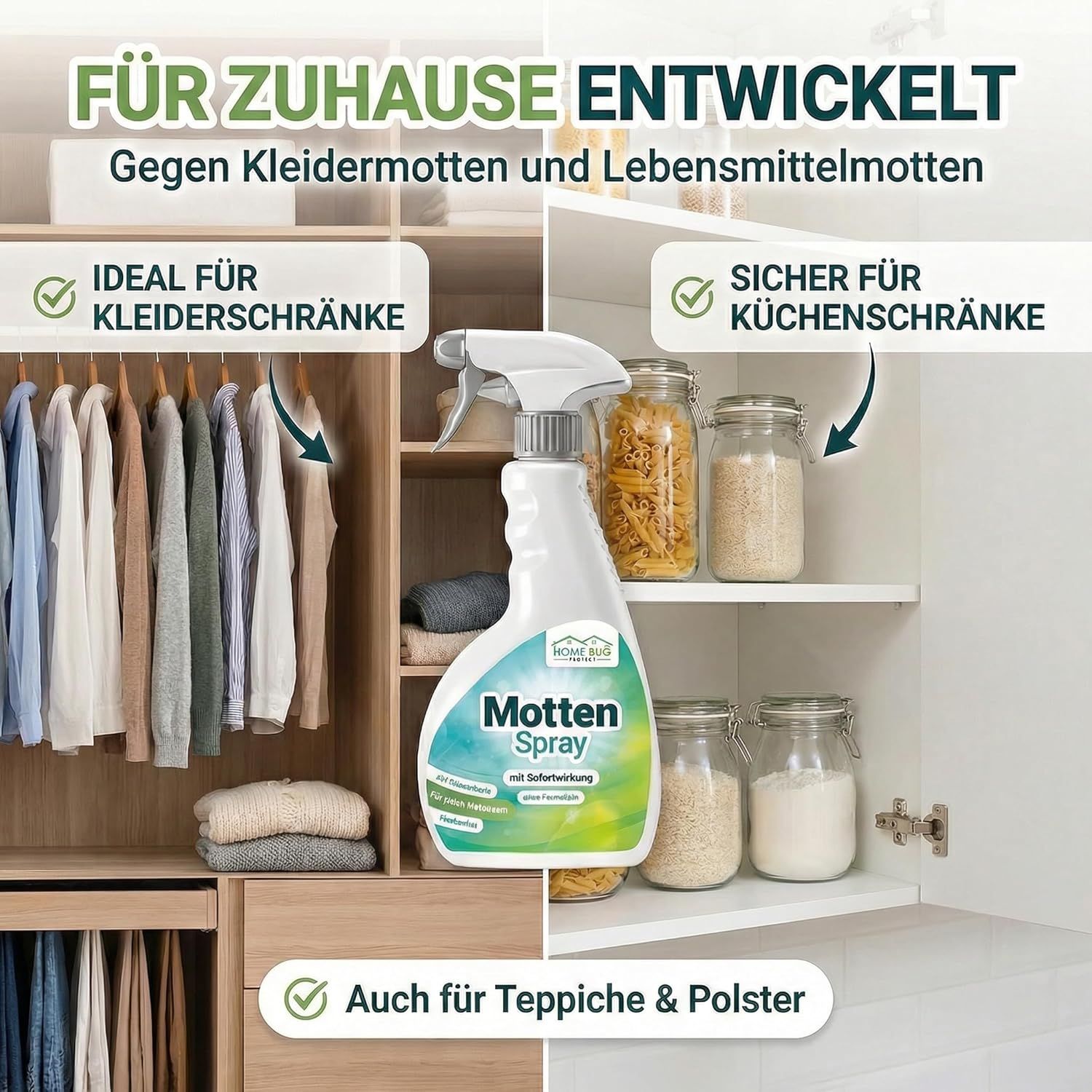 HomeBugProtect Motten Spray Gegen Kleidermotten