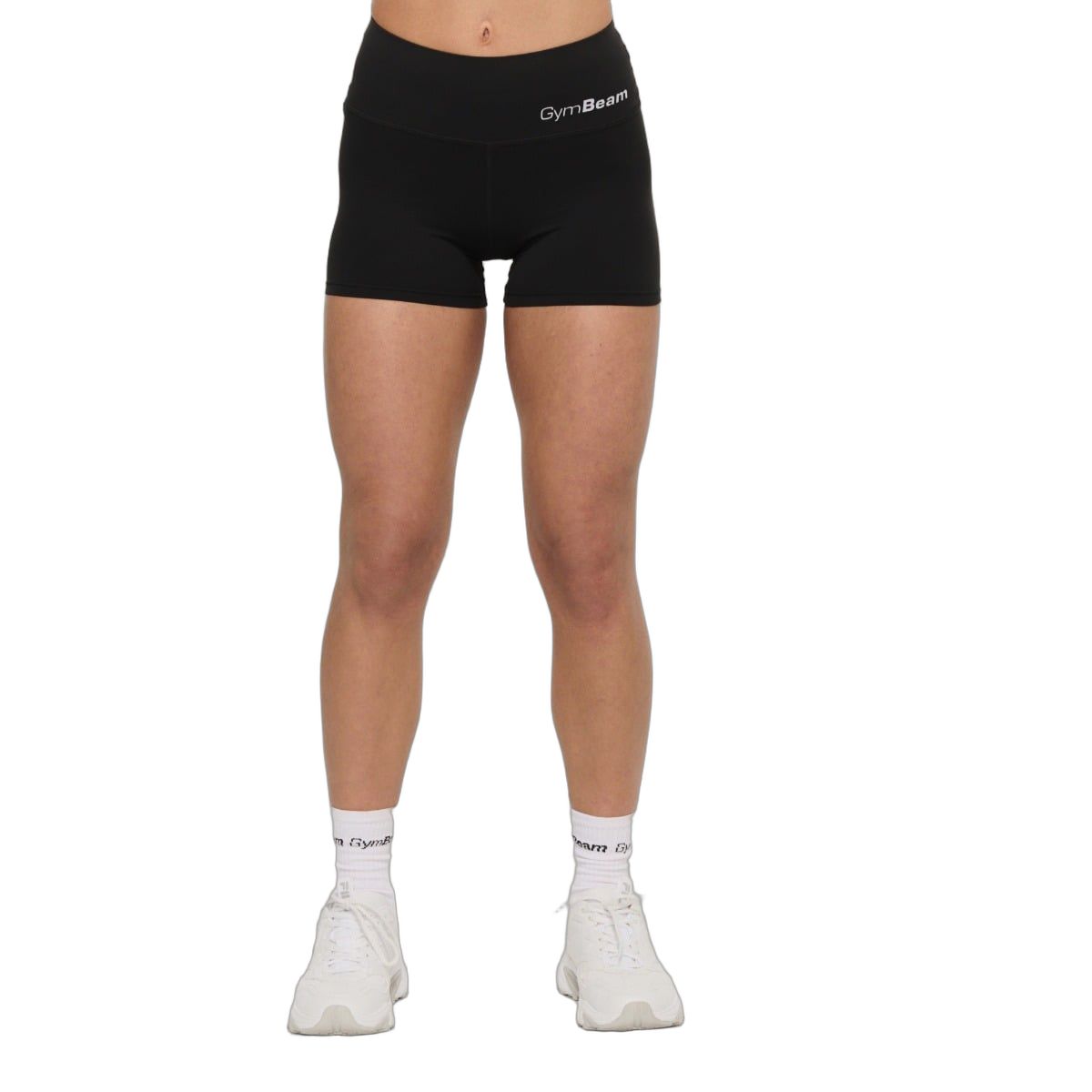 GymBeam Shorts Damen Slim mit hoher Taille BEAT Schwarz