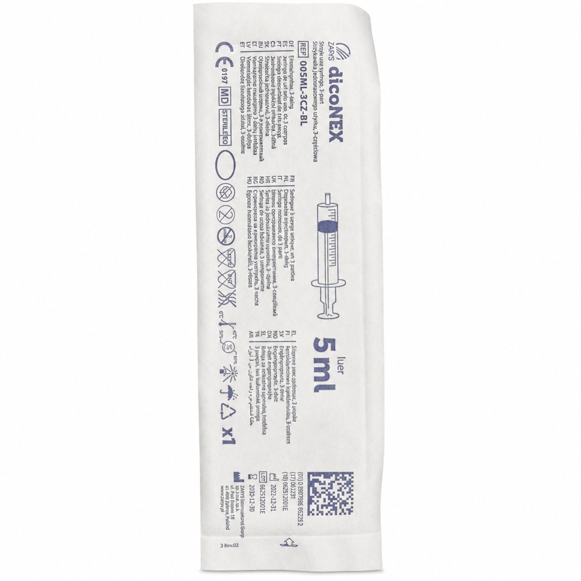 dicoNEX Einmalspritze 5 ml steril Luer-Slip