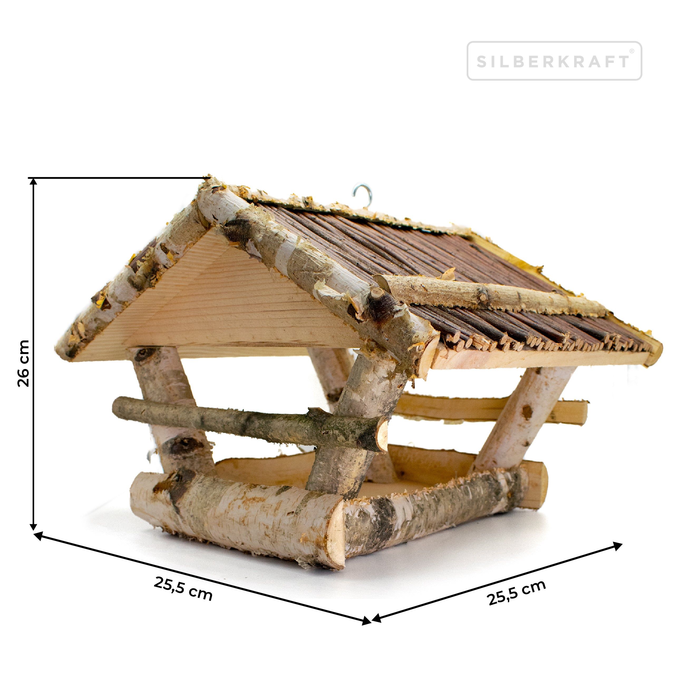 SILBERKRAFT Vogelhaus mit Weidendach