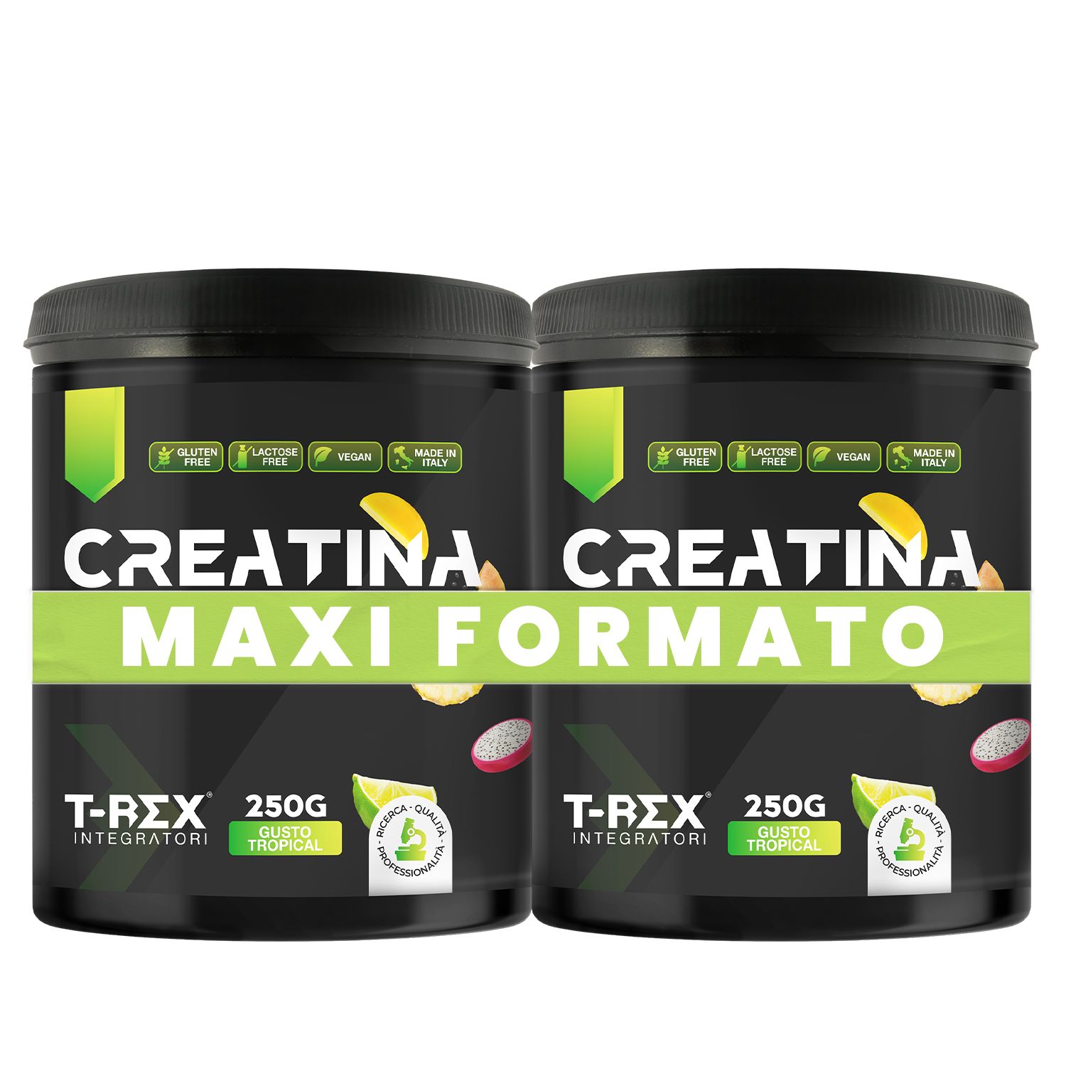 T-Rex Integratori Creatina Monoidrato Polvere Tropical Supporto Per Massa Muscolare e Forza