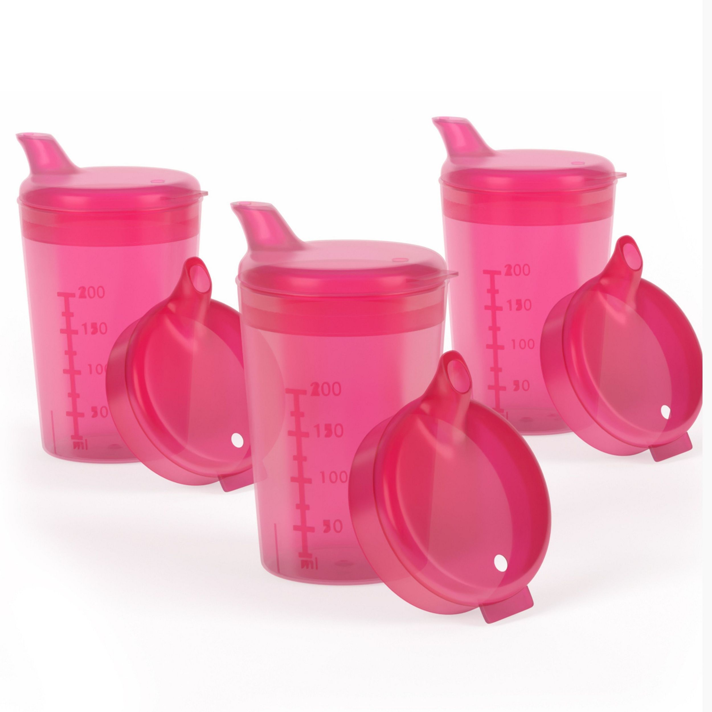 Horn Medical 3er Pack Schnabelbecher Trinkhilfe für Erwachsene mit zwei Deckeln