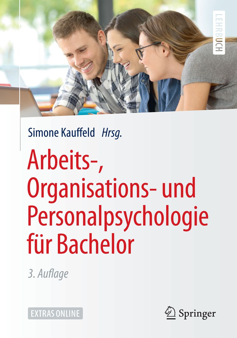 Buchcover mit Titel: Arbeits-, Organisations- und Personalpsychologie für Bachelor. Autoren und Verlag Springer sichtbar.