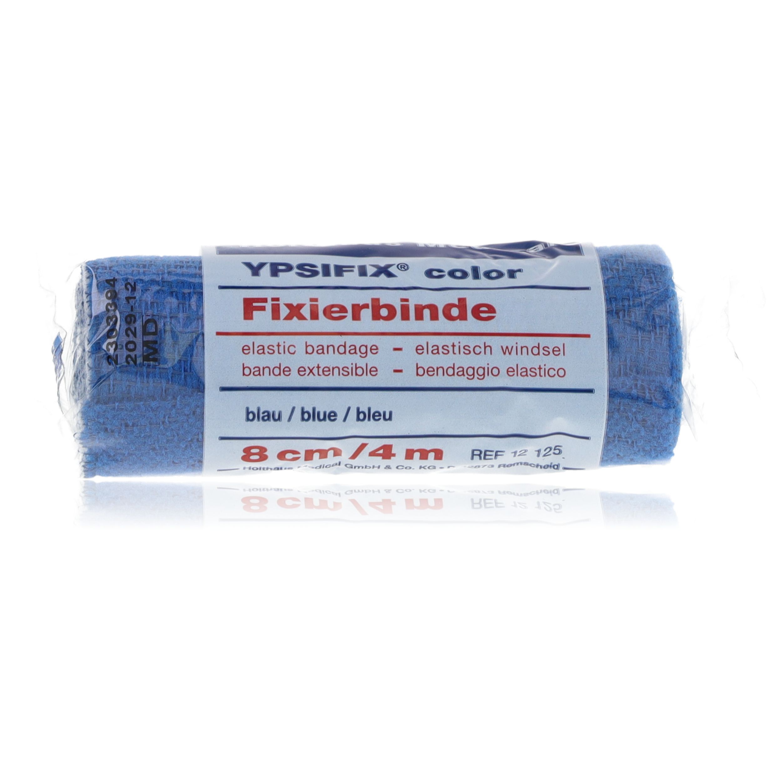 Ypsifix color Fixierbinde 8cm x 4m blau 4 m Kombipackung