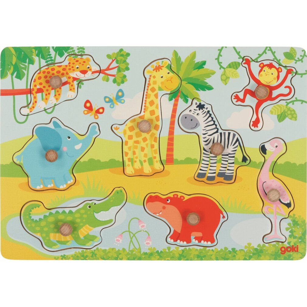 goki puzzle in legno Cuccioli africani