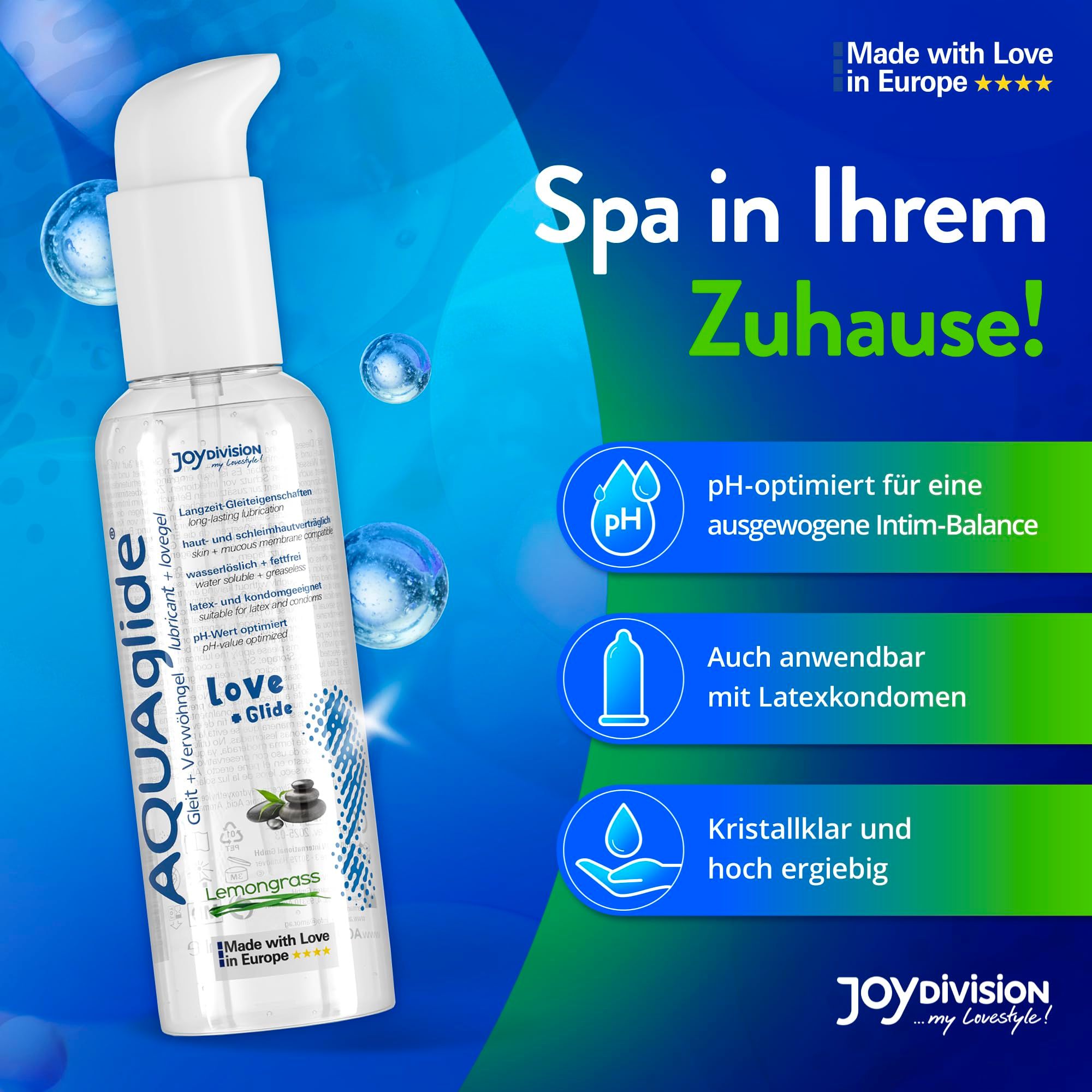 AQUAGLIDE Massage + Glide Lemongrass Pumpspender, pH-optimiert.
