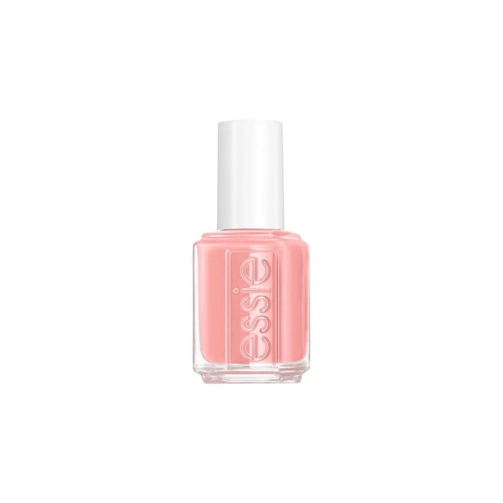 Nagellackflasche mit rosa Inhalt und weißem Deckel. Aufschrift 'essie'.