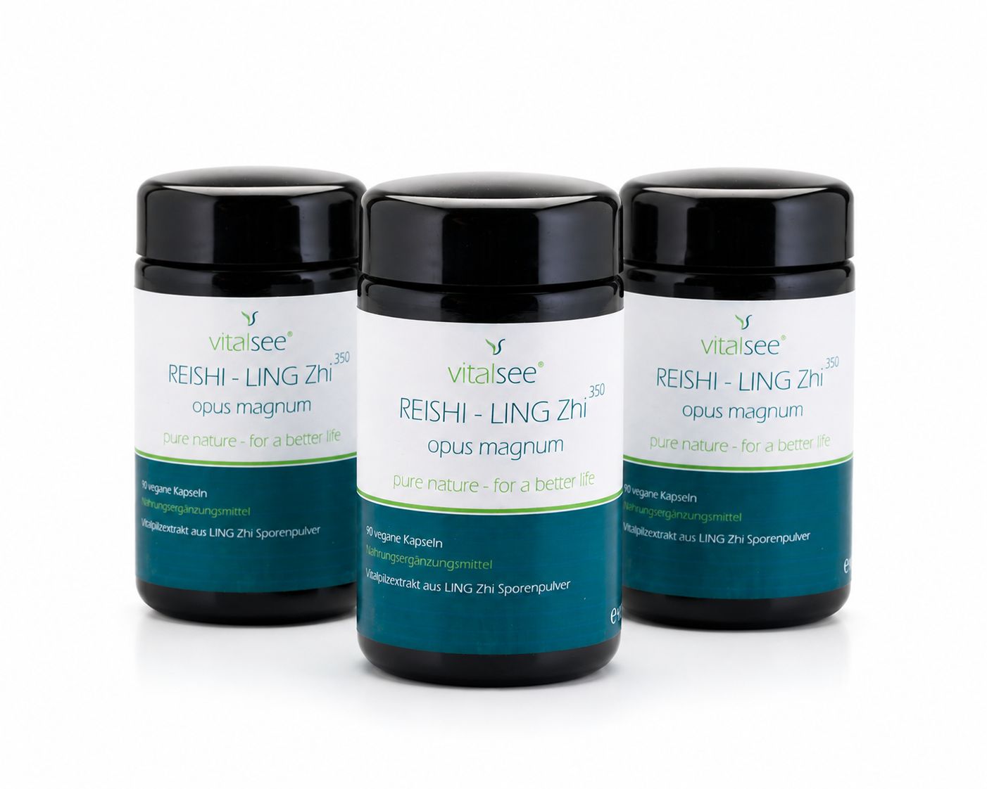 Drei Flaschen Vitalsee REISHI - LING Zhi opus magnum.