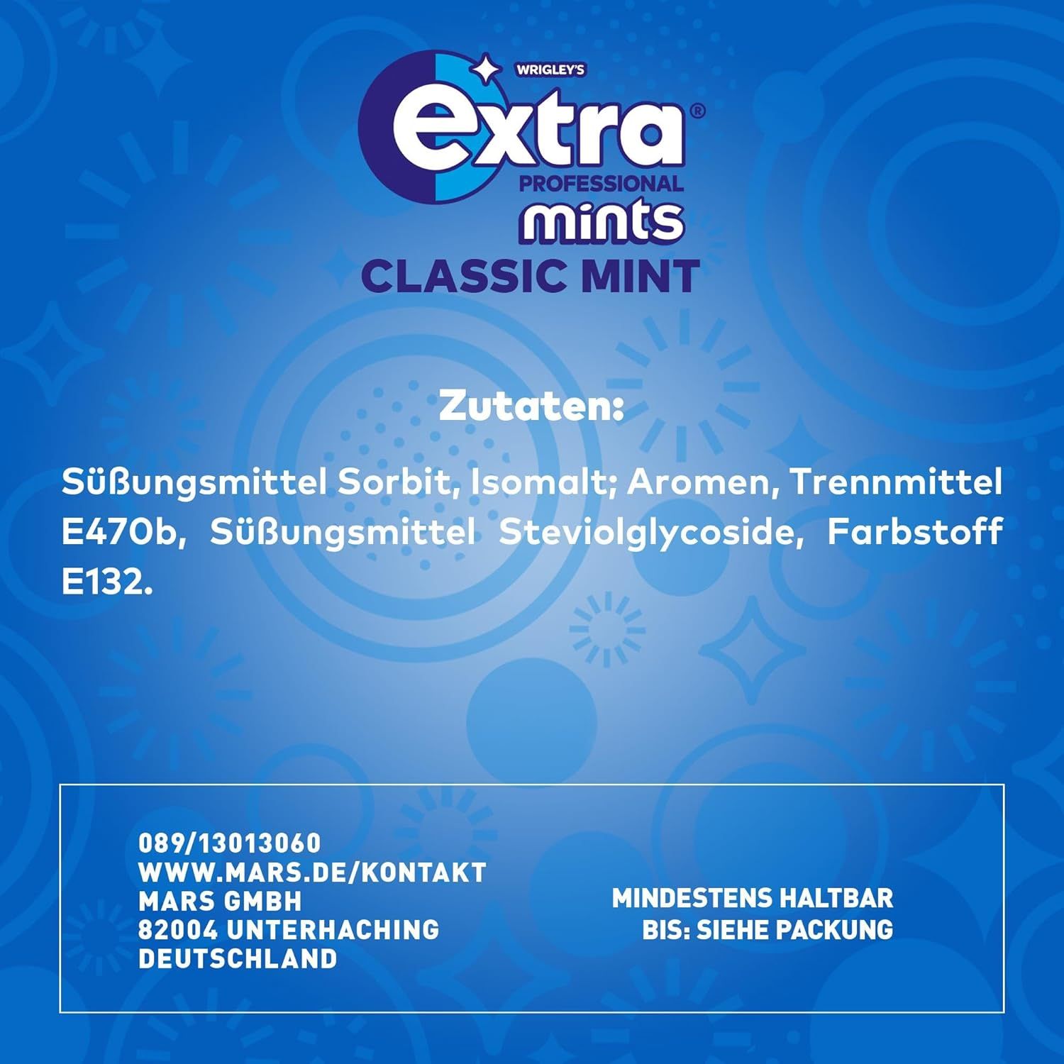 Zutatenliste für EXTRA PROFESSIONAL Classic Mint.