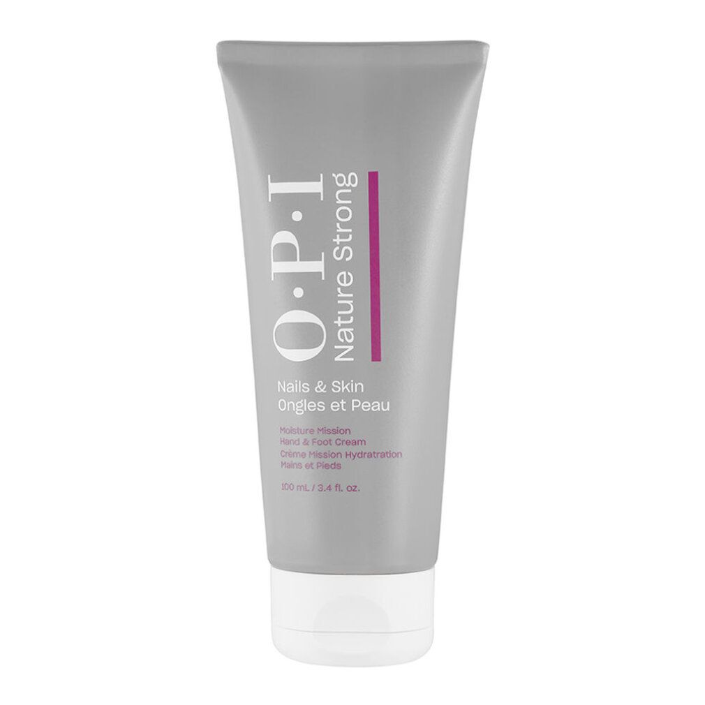 O.P.I. Nature Strong Hand- und Fußcreme Tube. Graue Tube mit weißem Deckel.