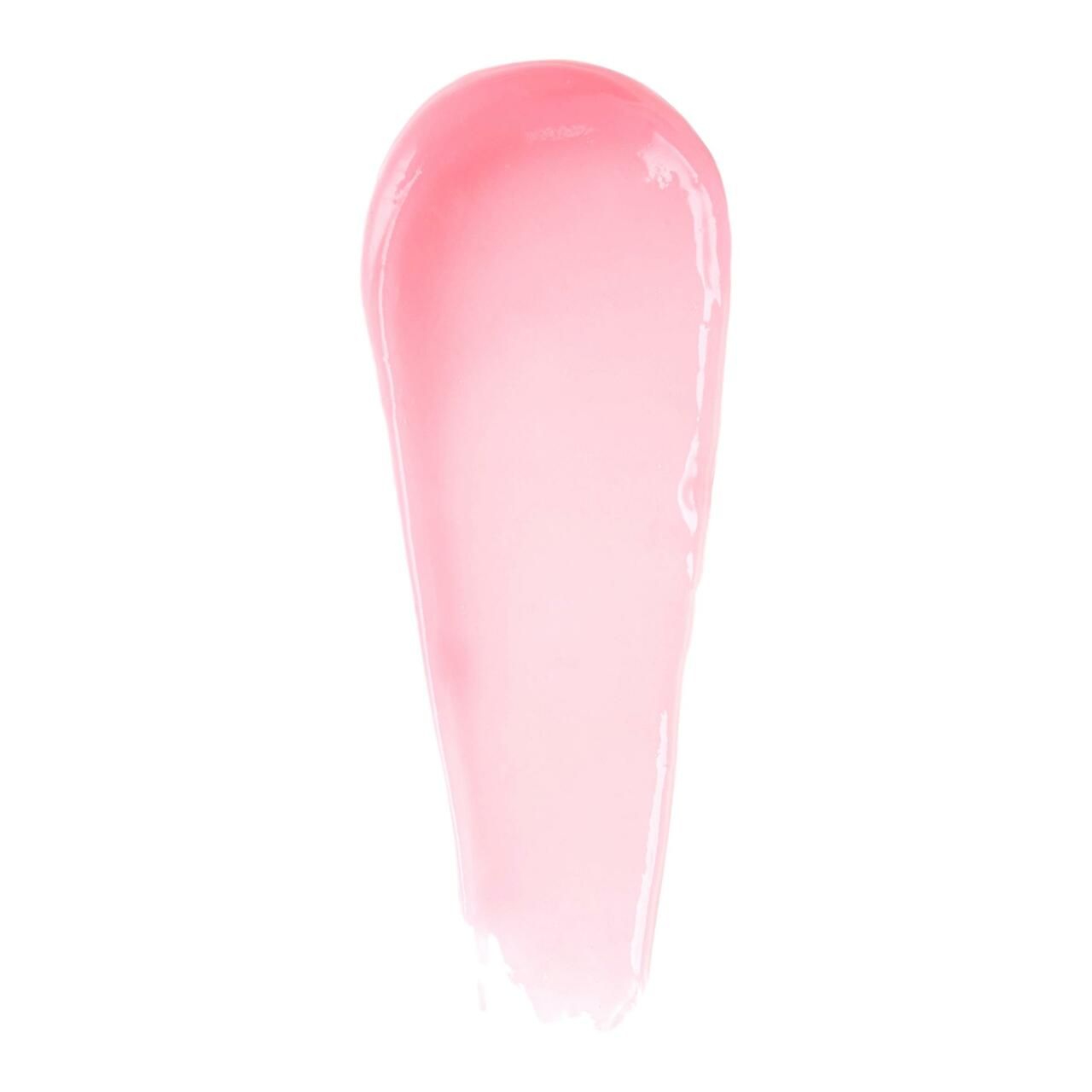 Rosa Lippenstift-Swatches auf weißem Hintergrund. Glänzende Textur, tropfenförmig.